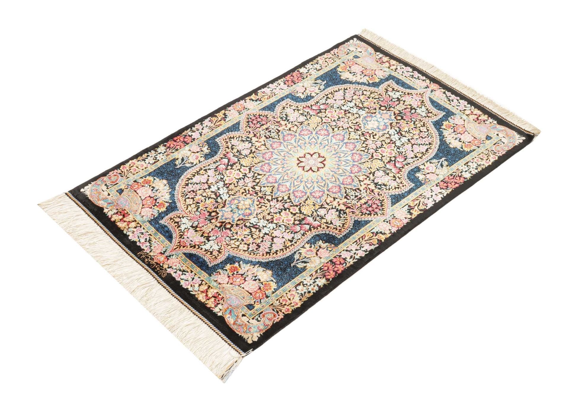 Ghom Perserteppich aus Iran, 63 × 91 cm