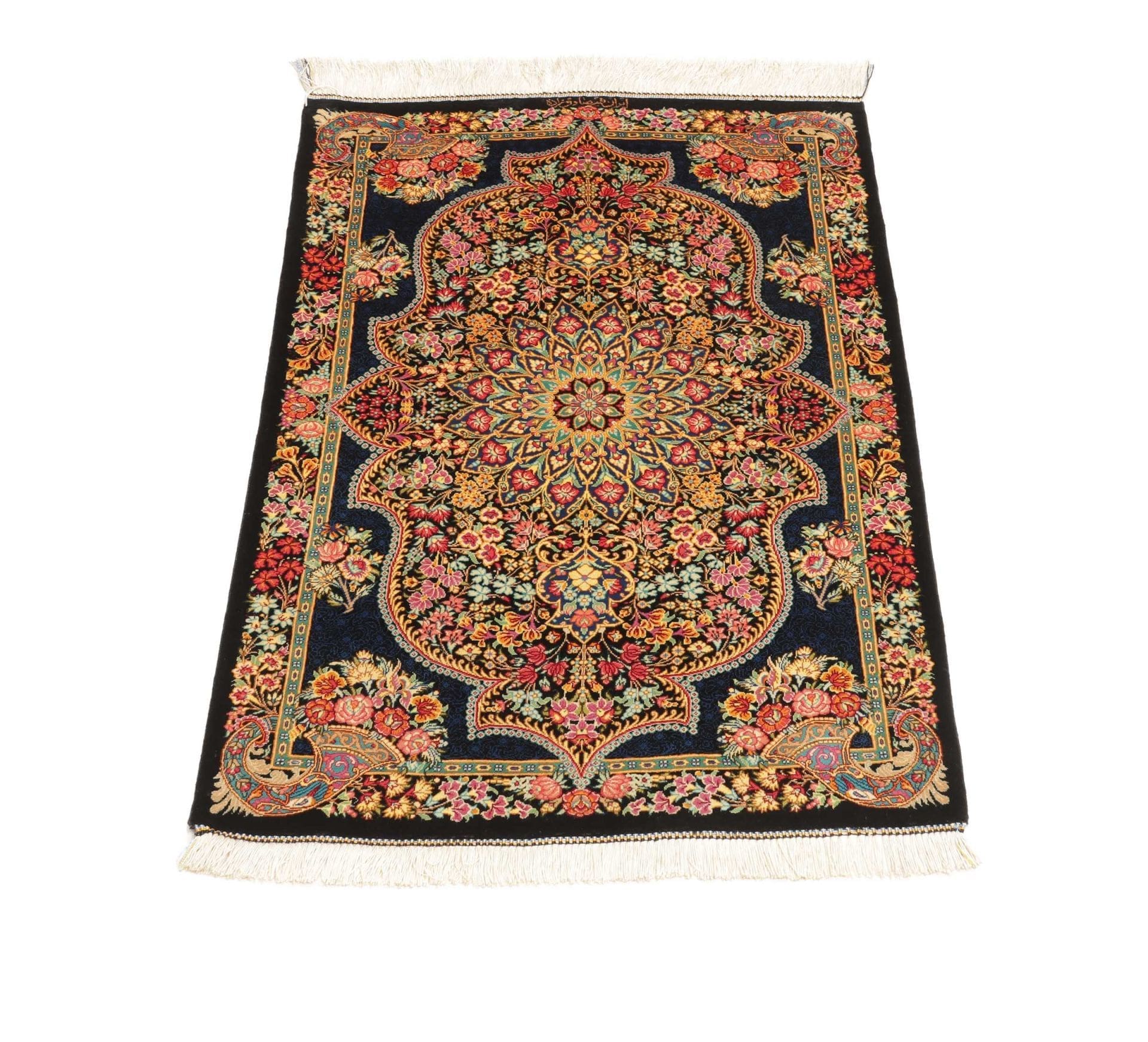 Ghom Perserteppich aus Iran, 63 × 91 cm