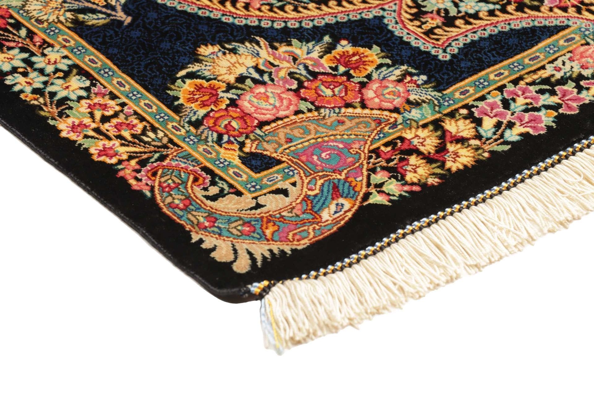 Ghom Perserteppich aus Iran, 63 × 91 cm
