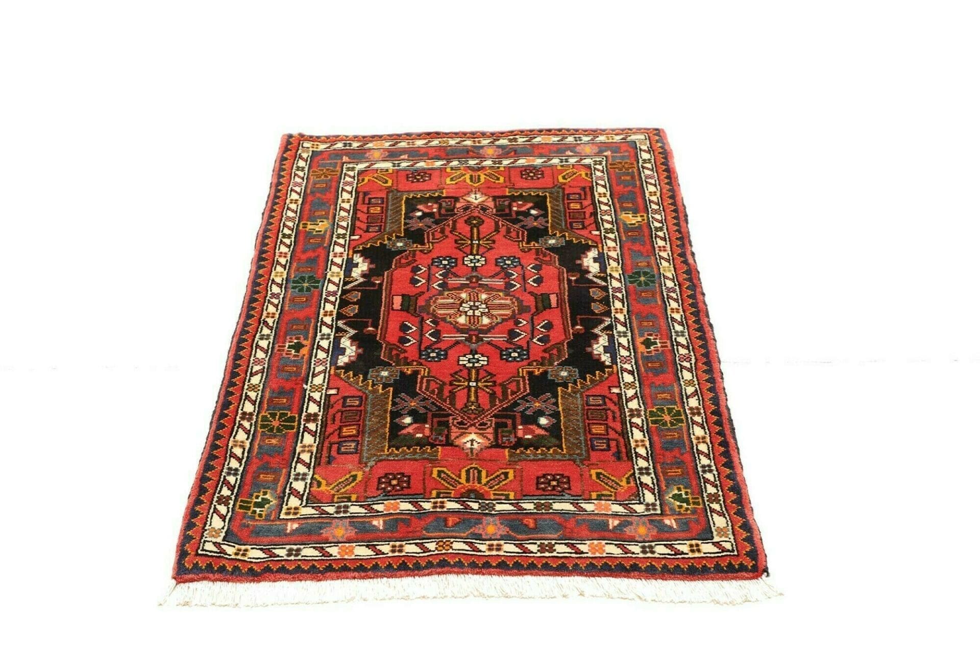 hamadan-teppich-81-x-123cm-herati-muster-schurwolle-handgeknupft-3 Hamadan Herati Perserteppich aus Iran, 81 × 123 cm