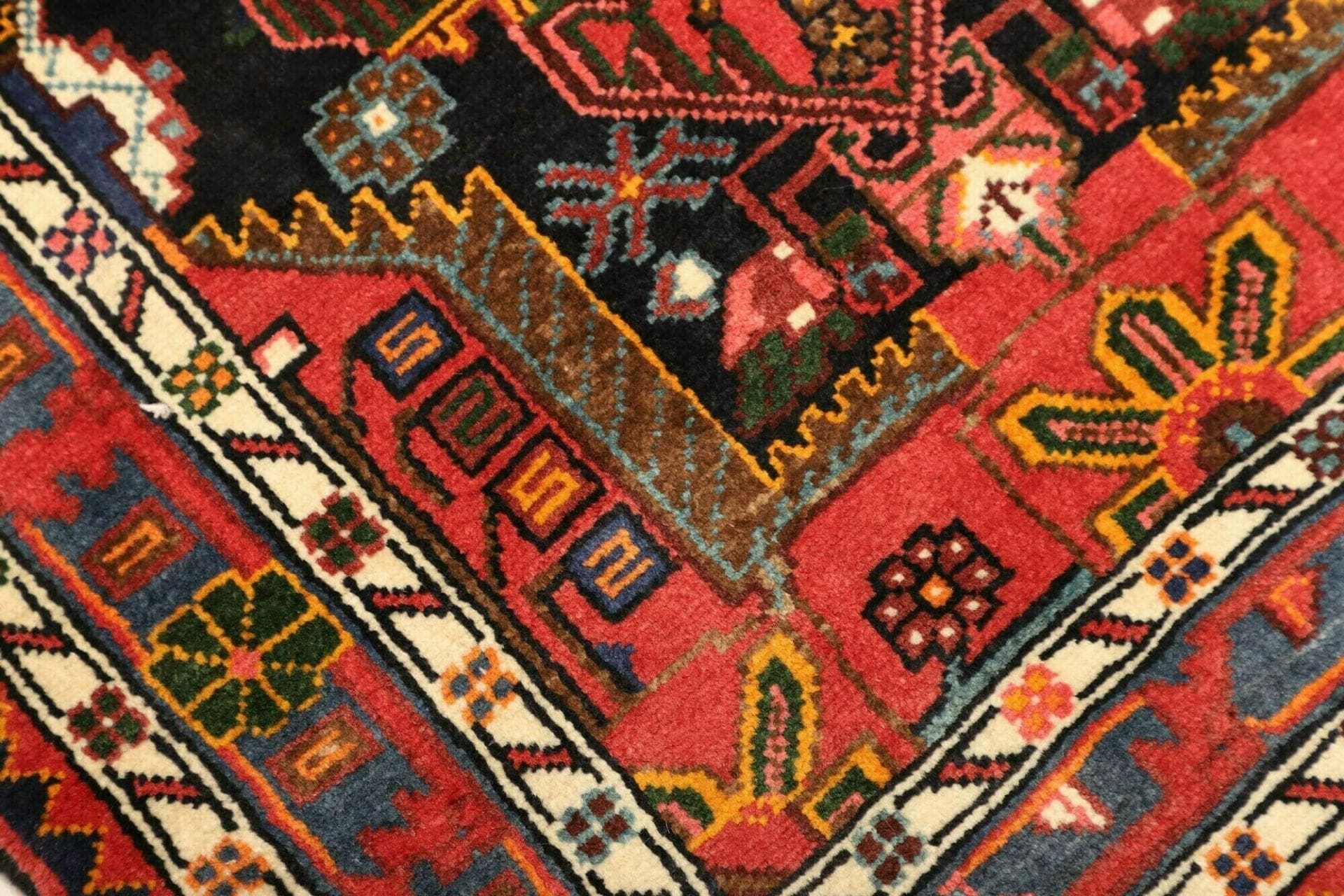 hamadan-teppich-81-x-123cm-herati-muster-schurwolle-handgeknupft-5 Hamadan Herati Perserteppich aus Iran, 81 × 123 cm