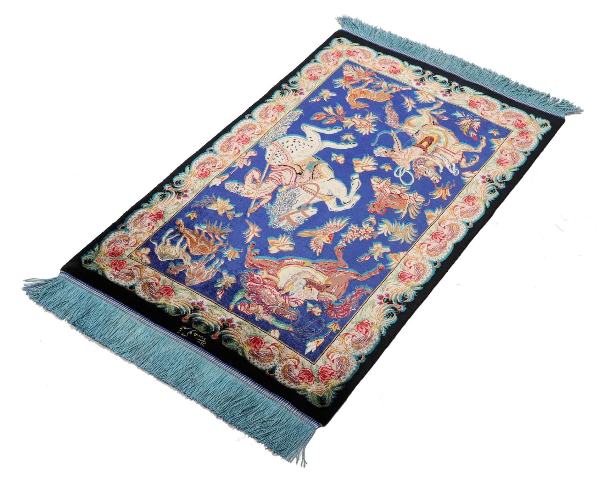 Ghom Perserteppich aus Iran, 60 × 87 cm