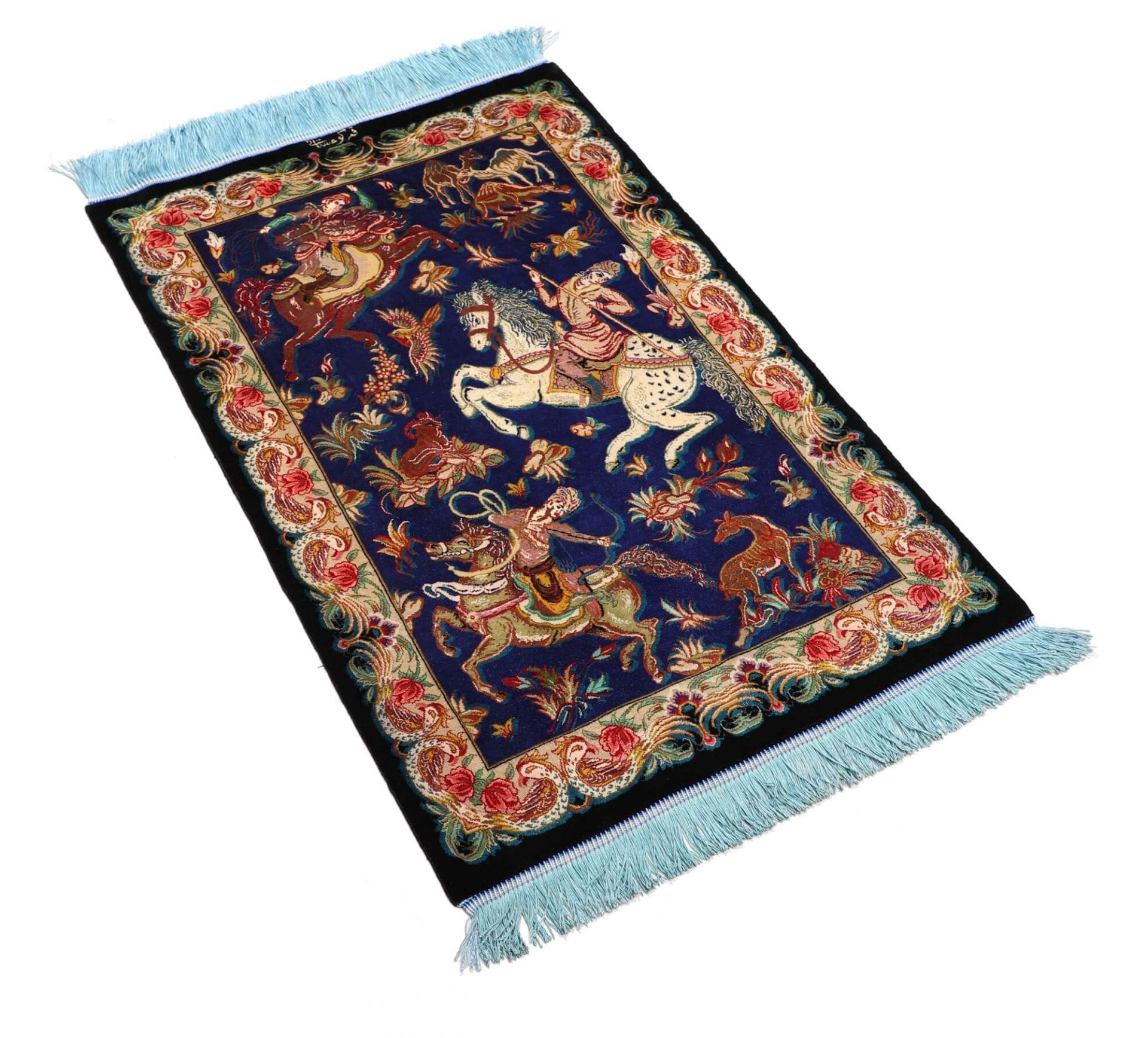Ghom Perserteppich aus Iran, 60 × 87 cm