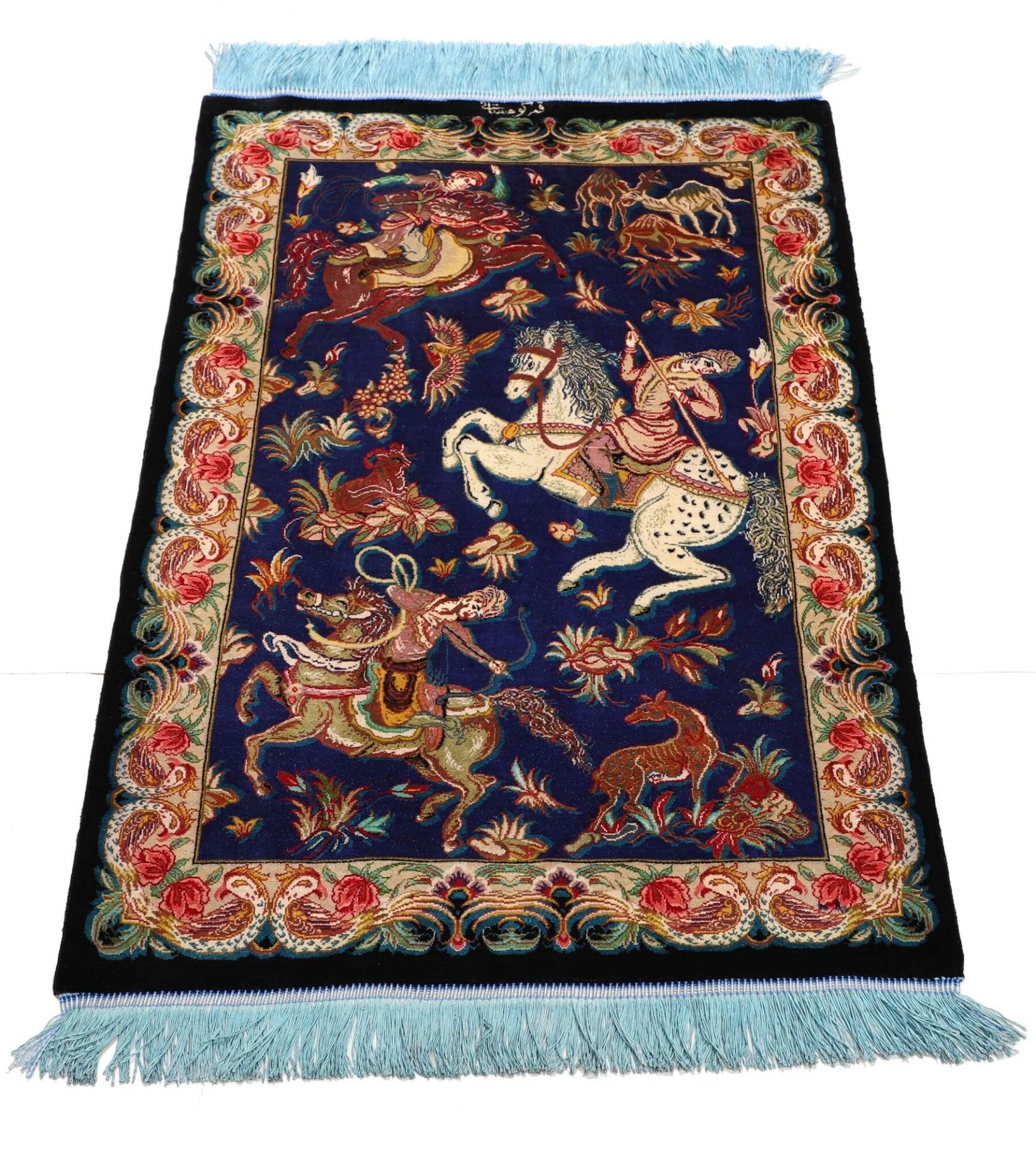 Ghom Perserteppich aus Iran, 60 × 87 cm