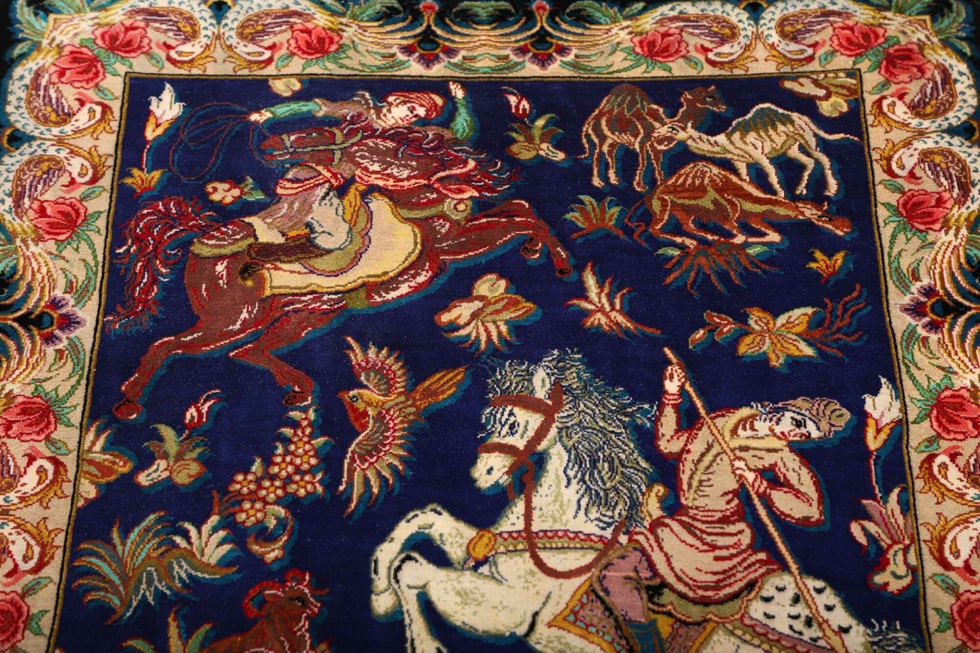 Ghom Perserteppich aus Iran, 60 × 87 cm