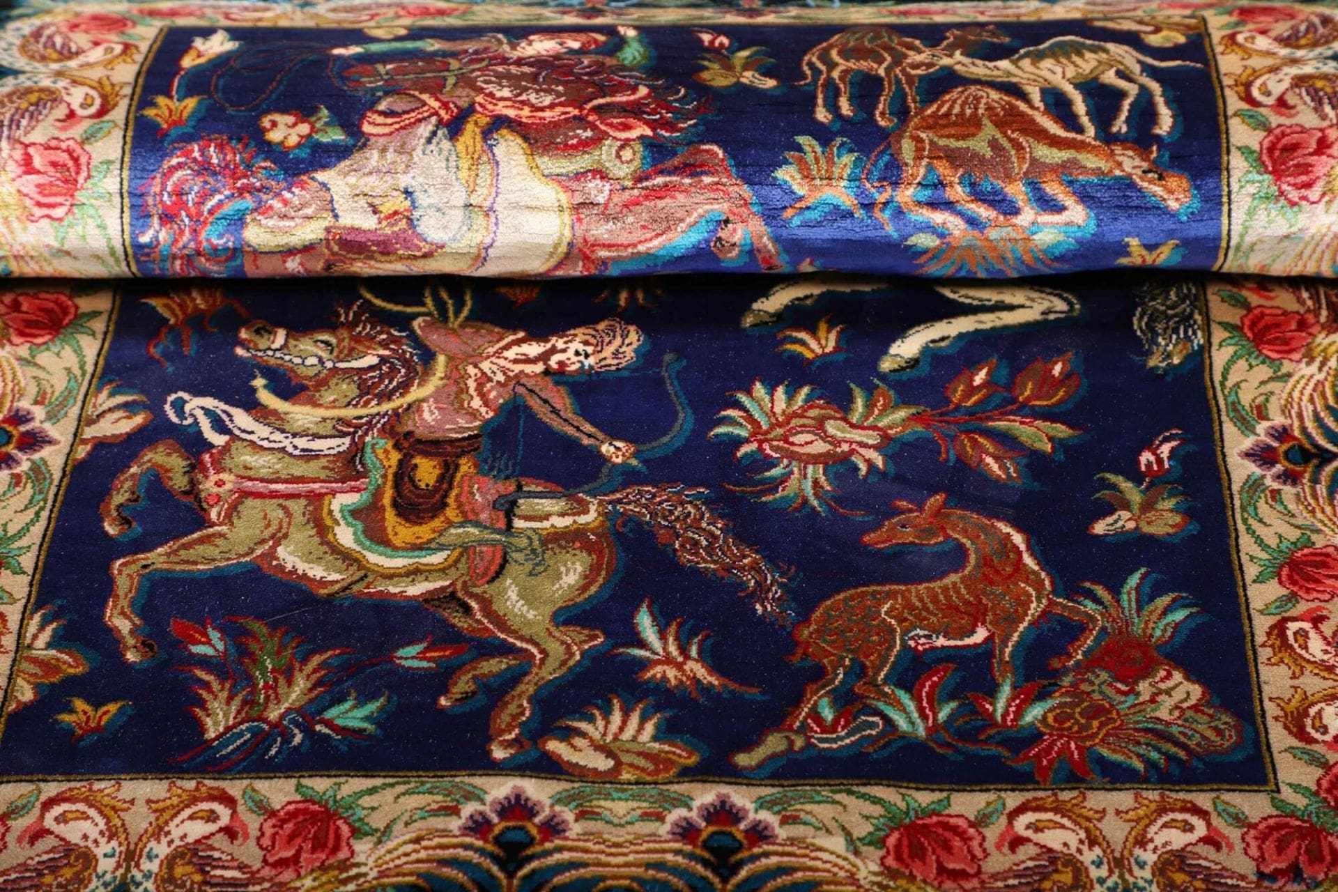 Ghom Perserteppich aus Iran, 60 × 87 cm
