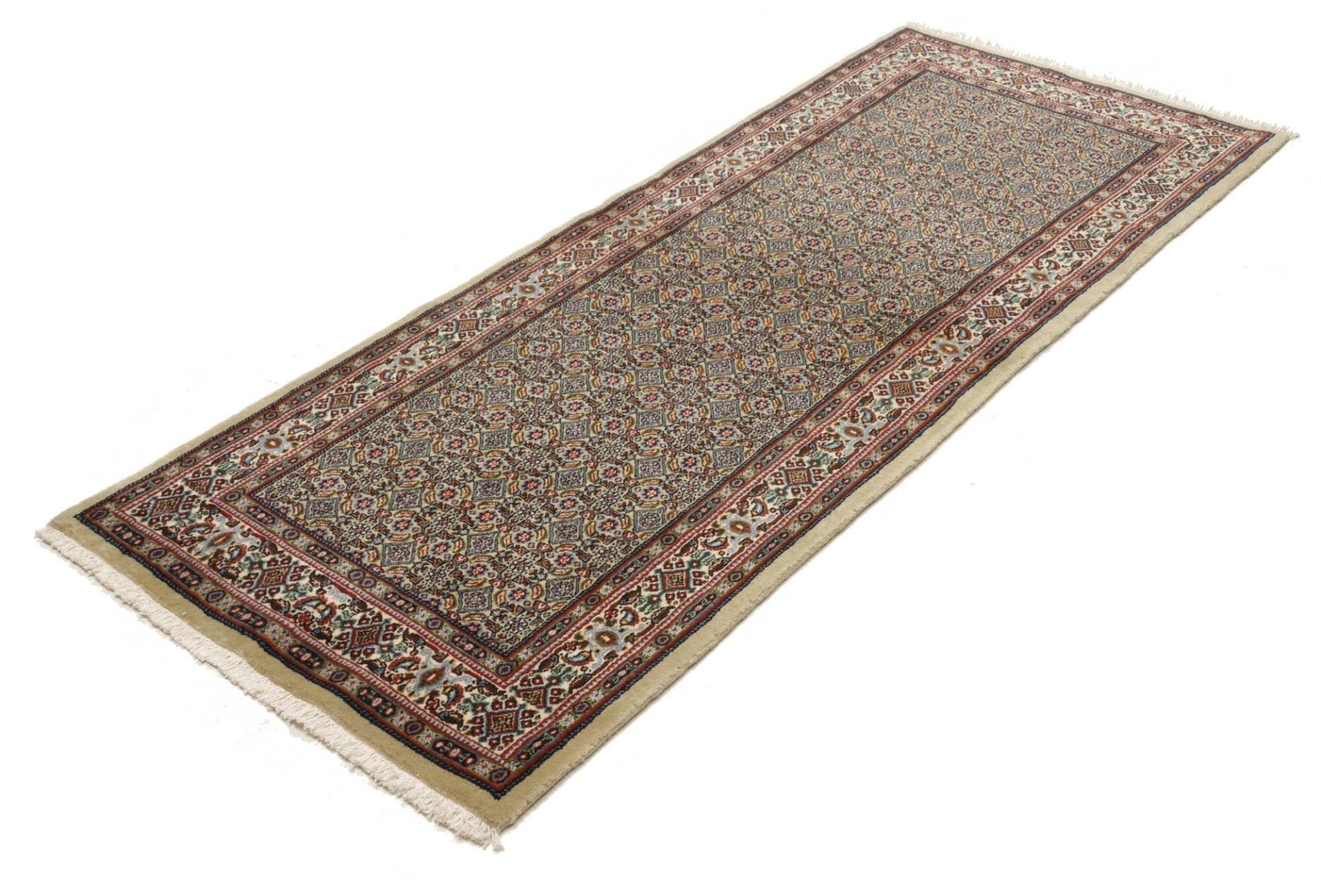 floraler-moud-teppich-81-x-198cm-aus-schurwolle-handgeknupft-perserteppich-1 Handgeknüpfter Moud Perserteppich 81 × 198 cm