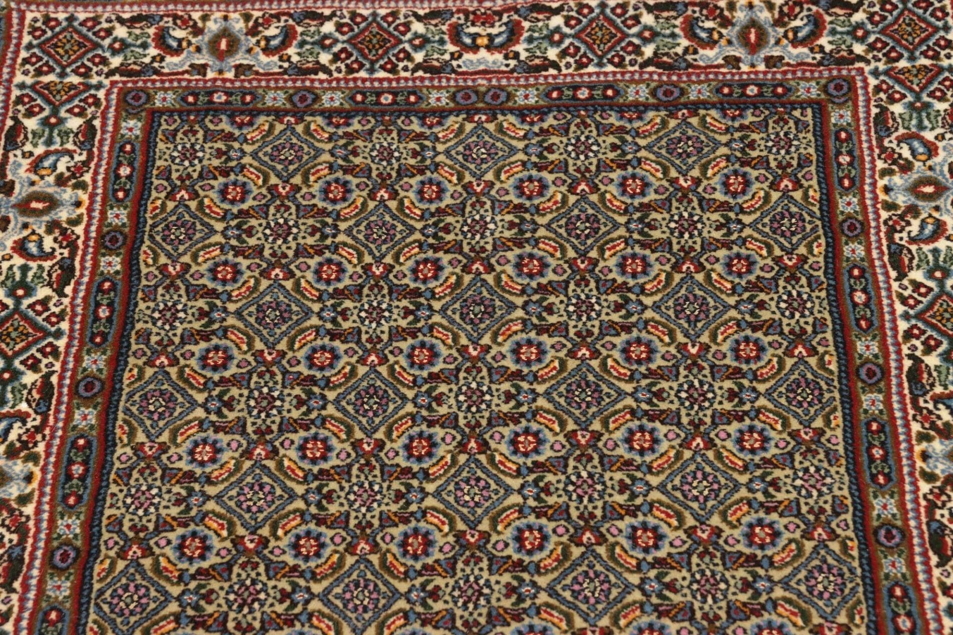 floraler-moud-teppich-81-x-198cm-aus-schurwolle-handgeknupft-perserteppich-6 Handgeknüpfter Moud Perserteppich 81 × 198 cm