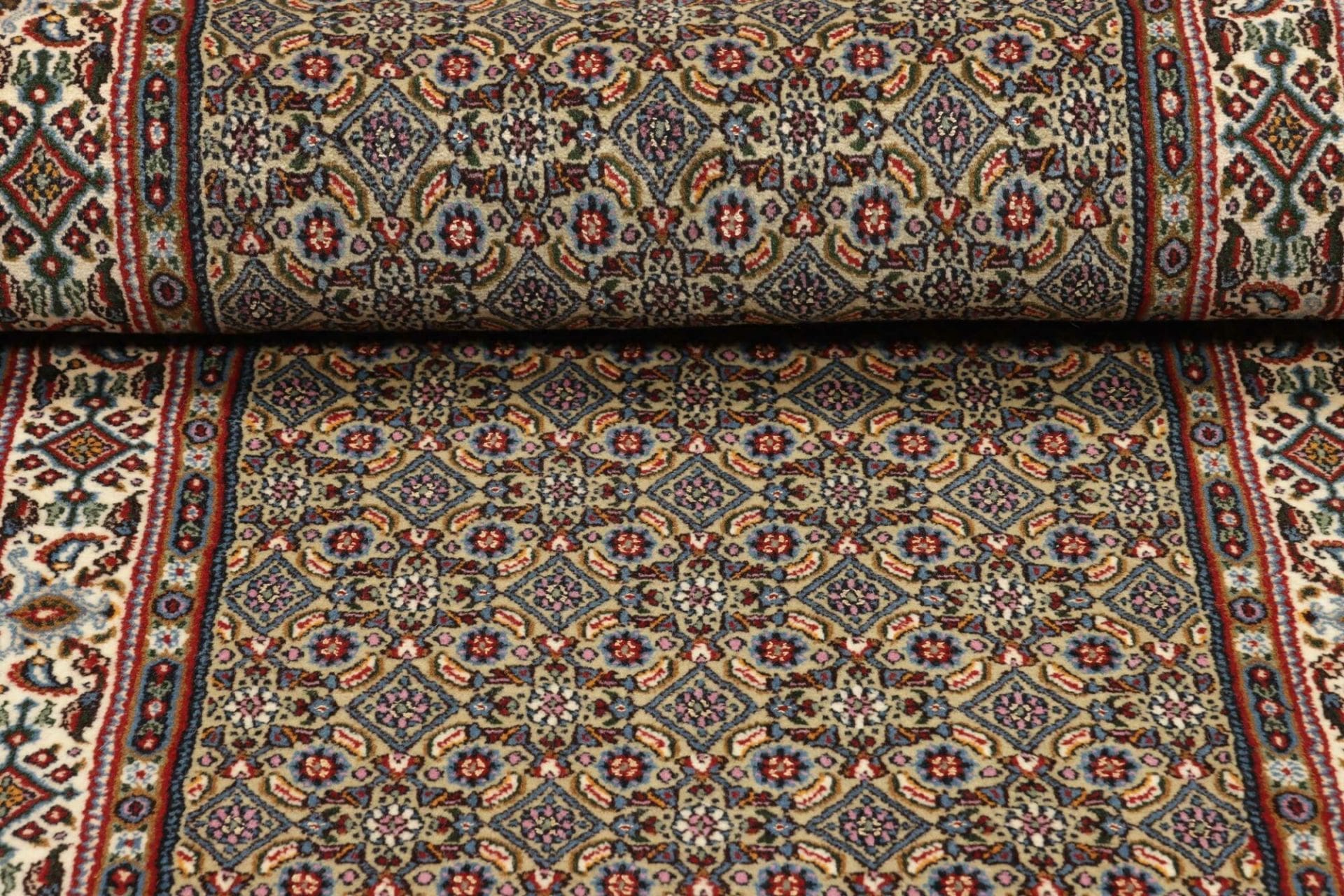 floraler-moud-teppich-81-x-198cm-aus-schurwolle-handgeknupft-perserteppich-8 Handgeknüpfter Moud Perserteppich 81 × 198 cm