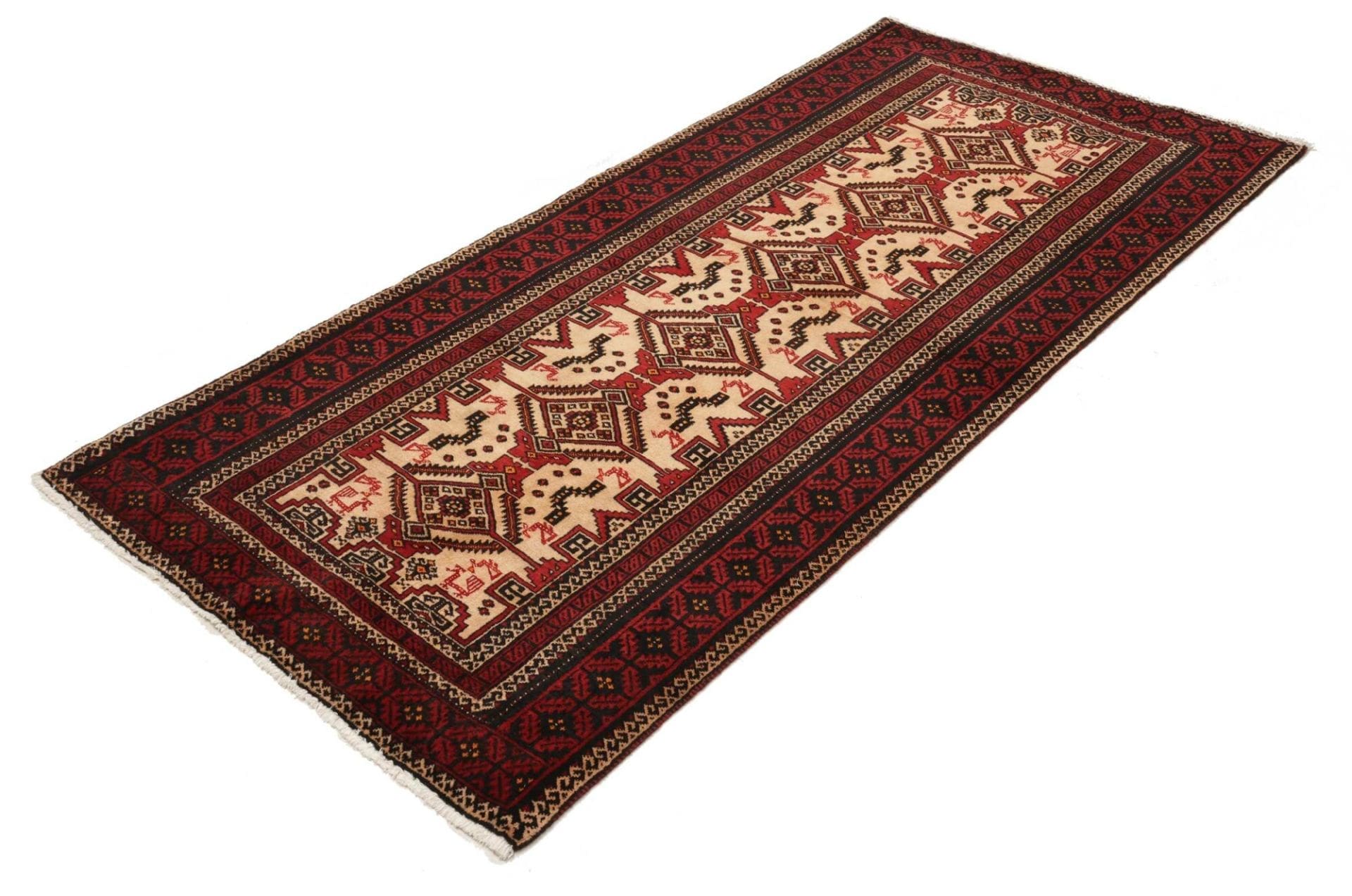 Handgeknüpfter Nain Perserteppich 103 × 208 cm