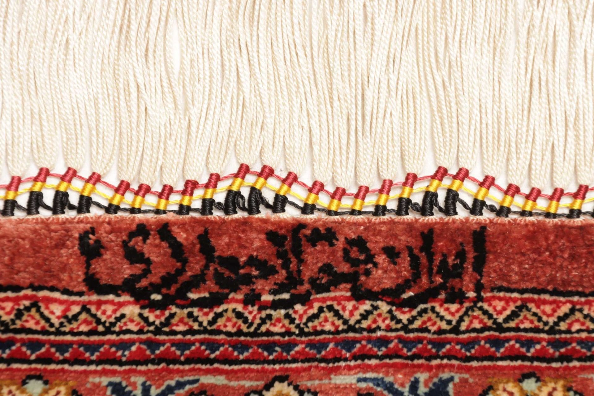 Handgeknüpfter Ghom Perserteppich, 65 × 205 cm, Seide