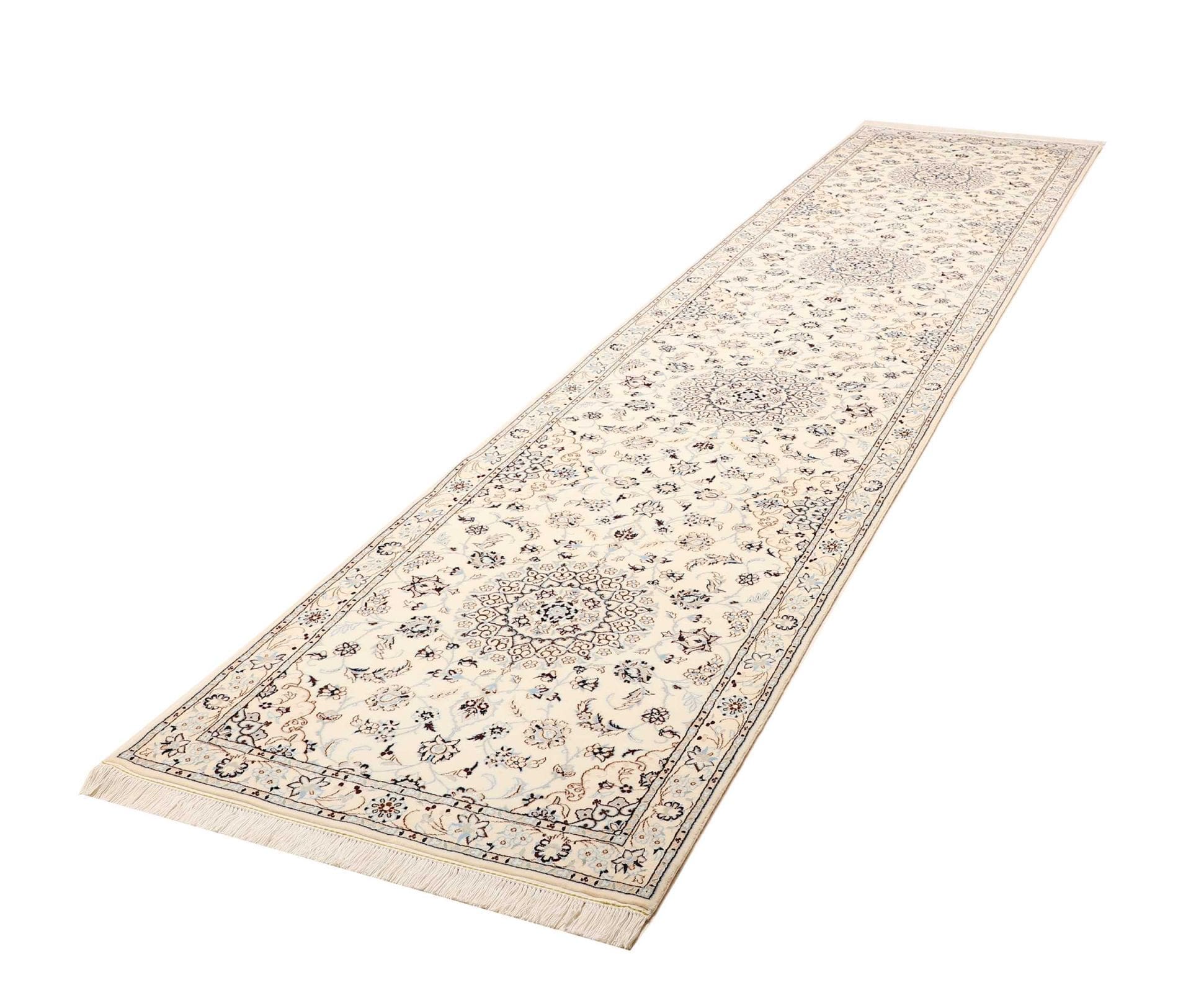 Nain Perserteppich 90 × 400 cm aus Wolle, handgeknüpft