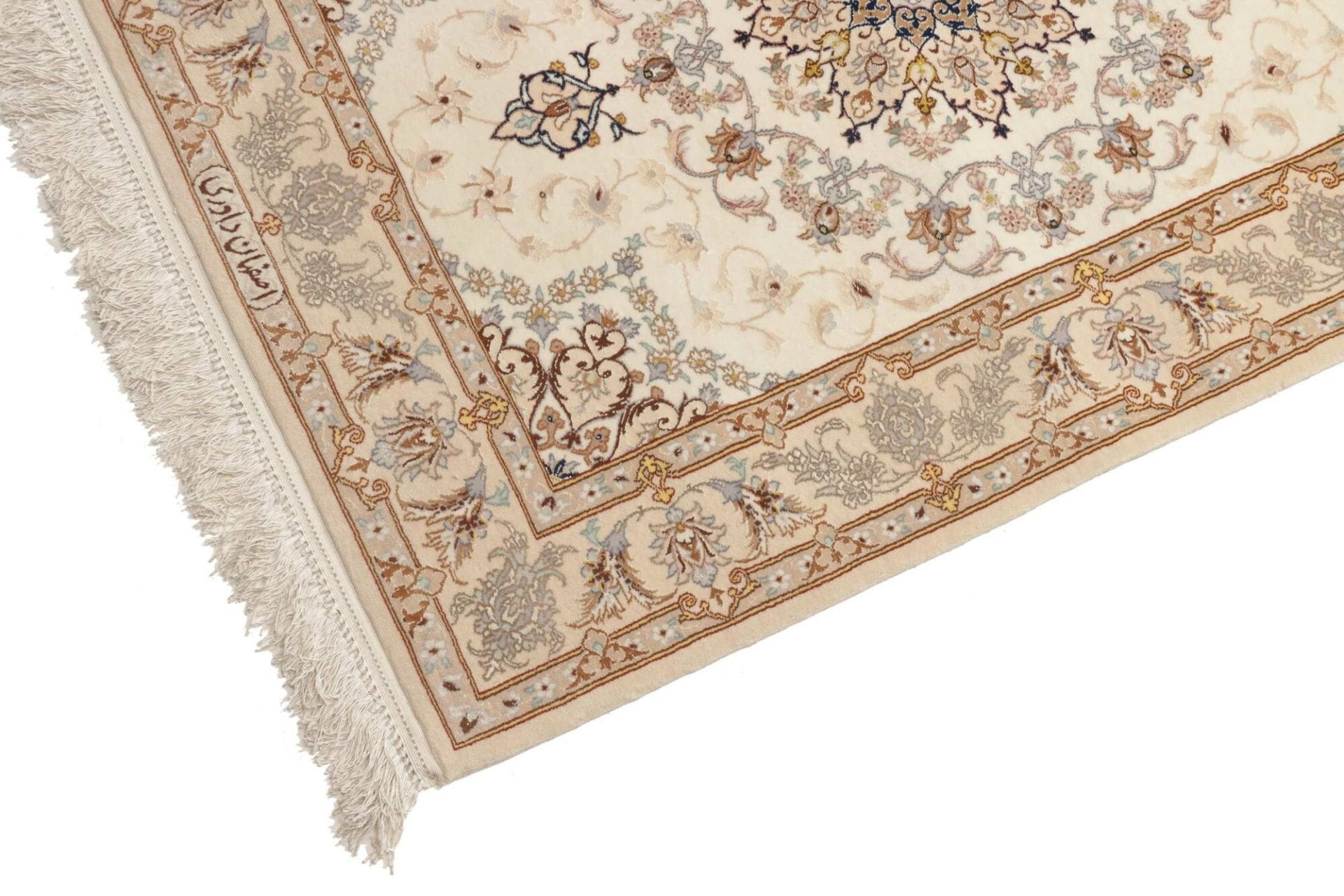 Isfahan Perserteppich 90 × 399 cm aus Wolle & Seide, handgeknüpft