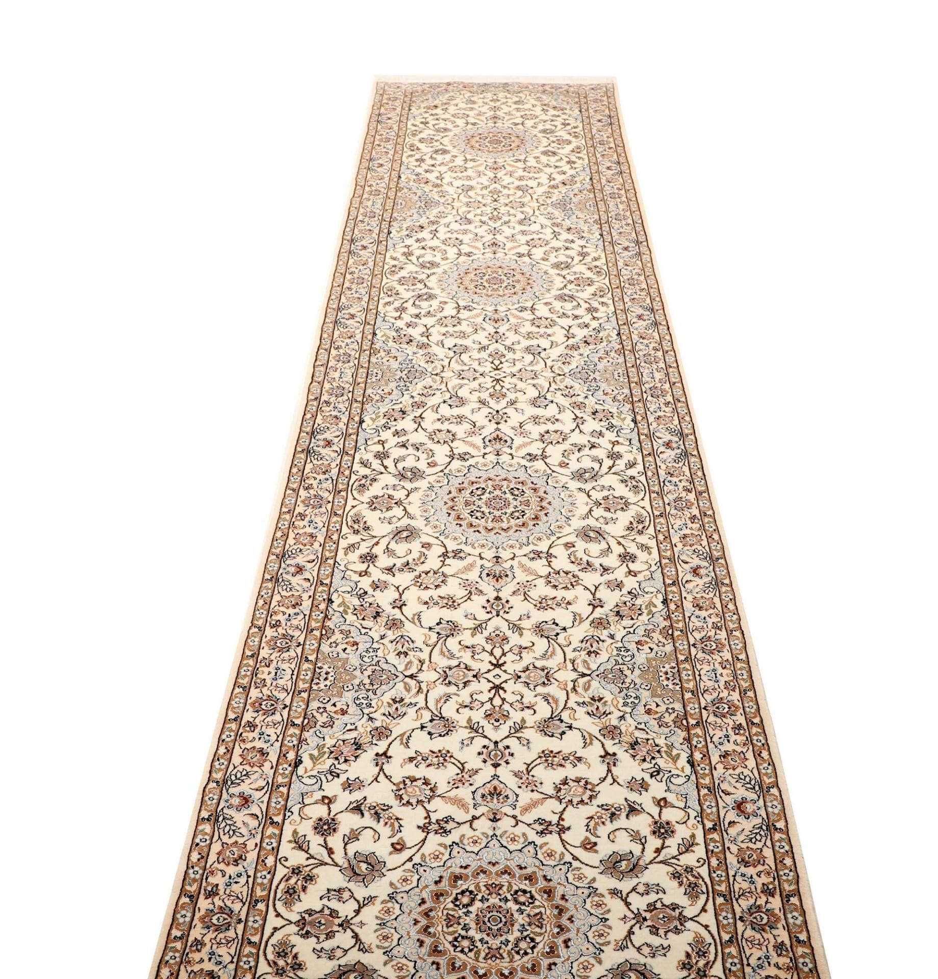 Handgeknüpfter Nain Perserteppich, 86 × 404 cm, Wolle