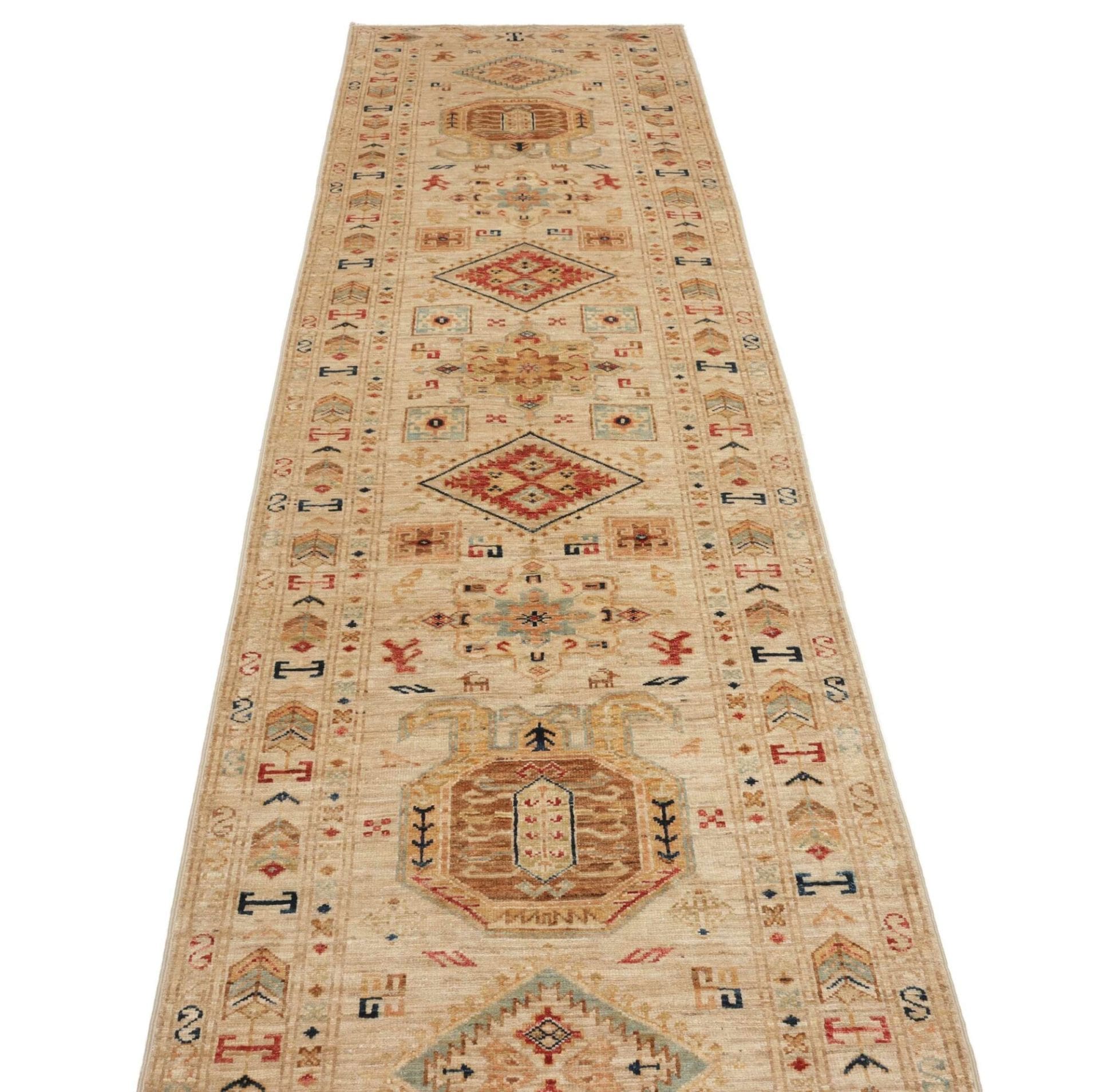 Handgeknüpfter Kazak Orientteppich, 84 × 305 cm, Wolle