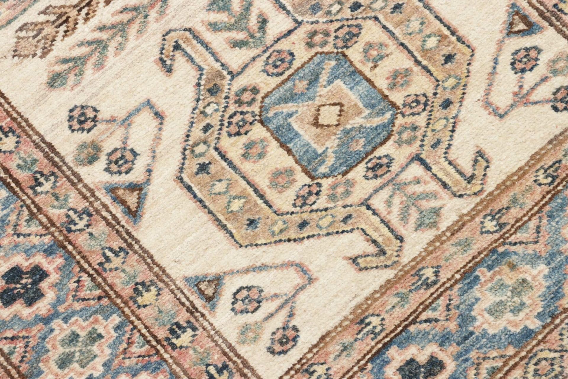 kazak-teppich-88-x-303-cm-geometrische-muster-handgeknupft-5 Handgeknüpfter Kazak Orientteppich, 88 × 303 cm, Wolle