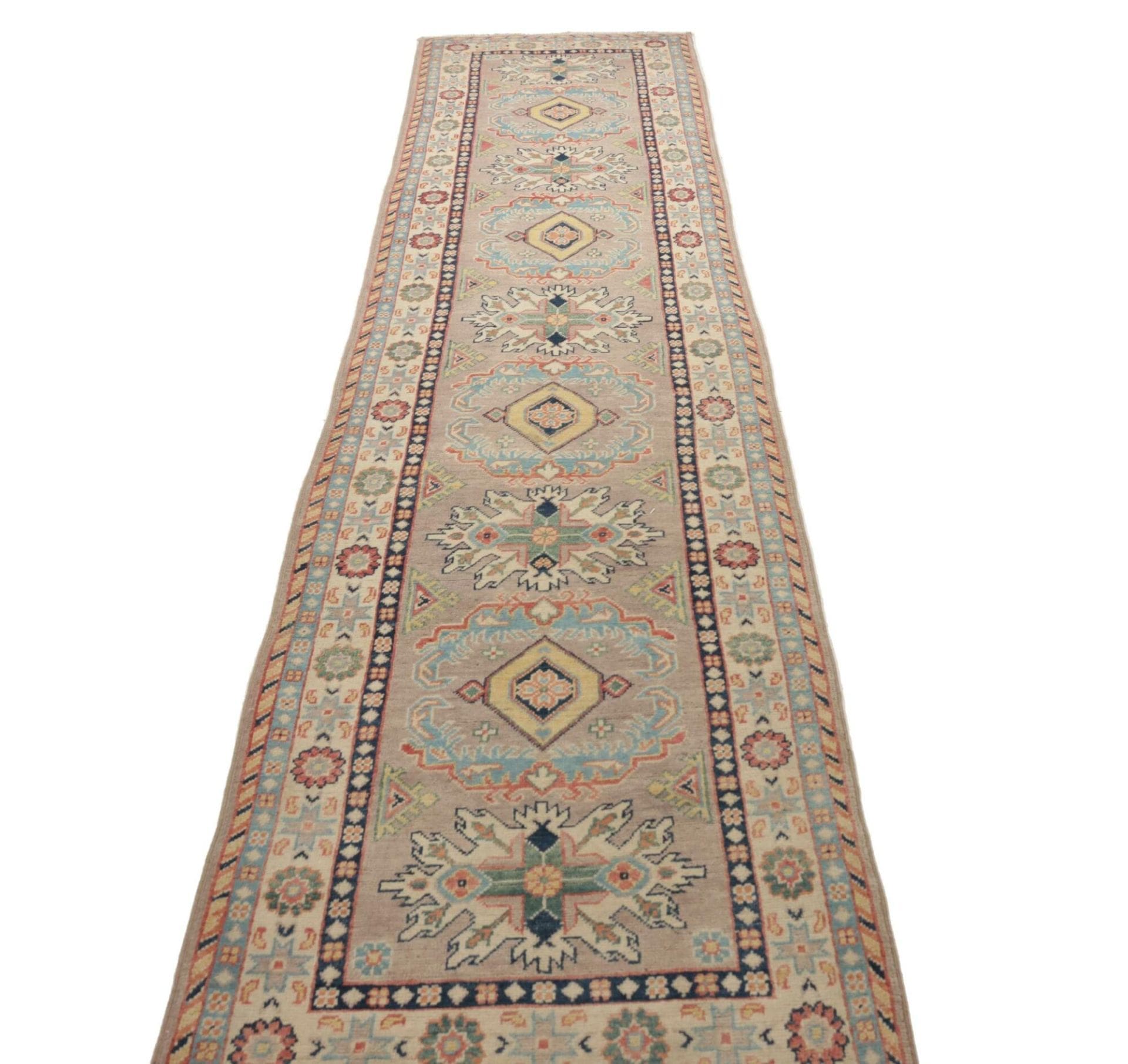 Kazak Orientteppich aus Pakistan, 74 × 318 cm