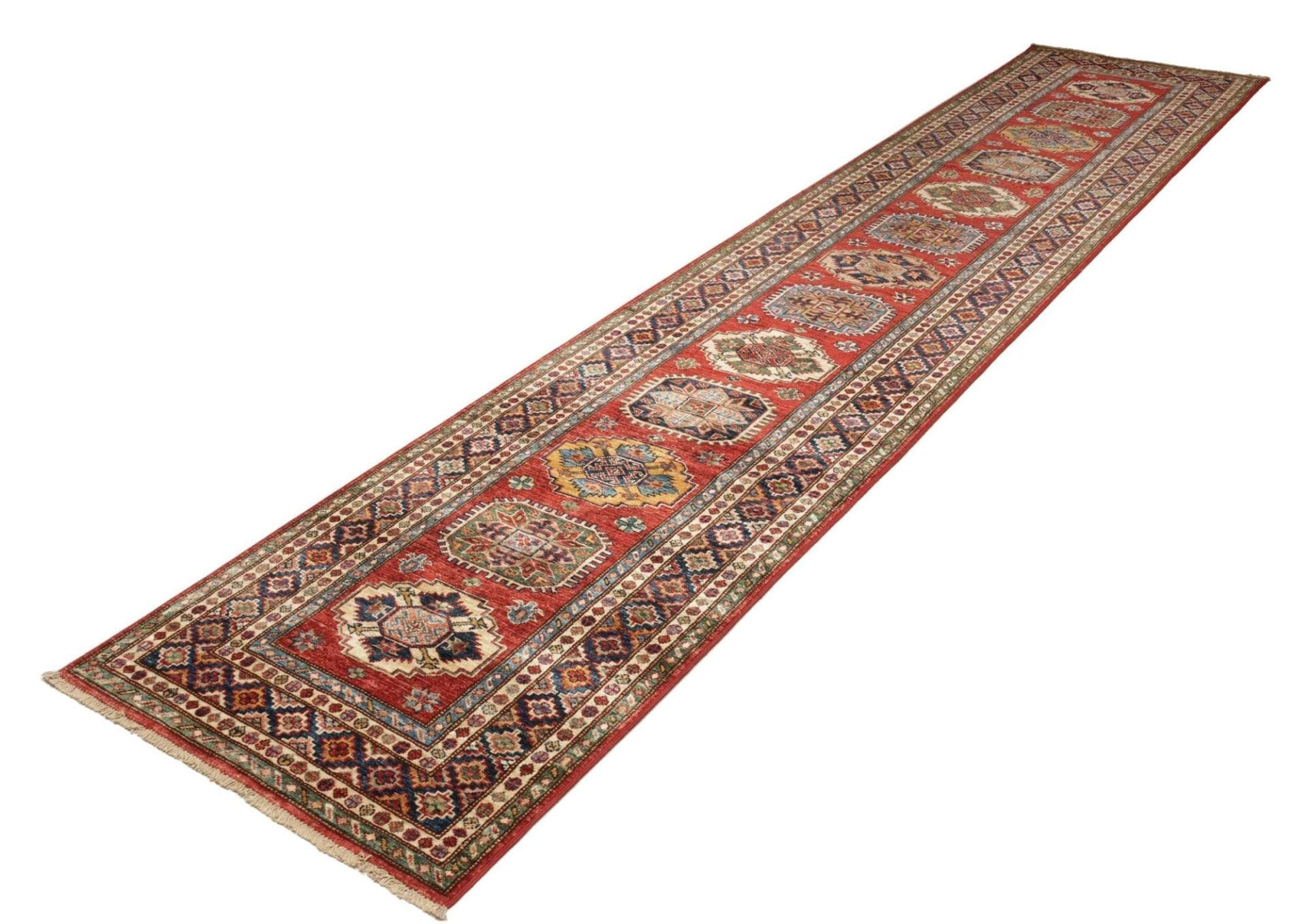Handgeknüpfter Kazak Orientteppich, 85 × 400 cm, Wolle
