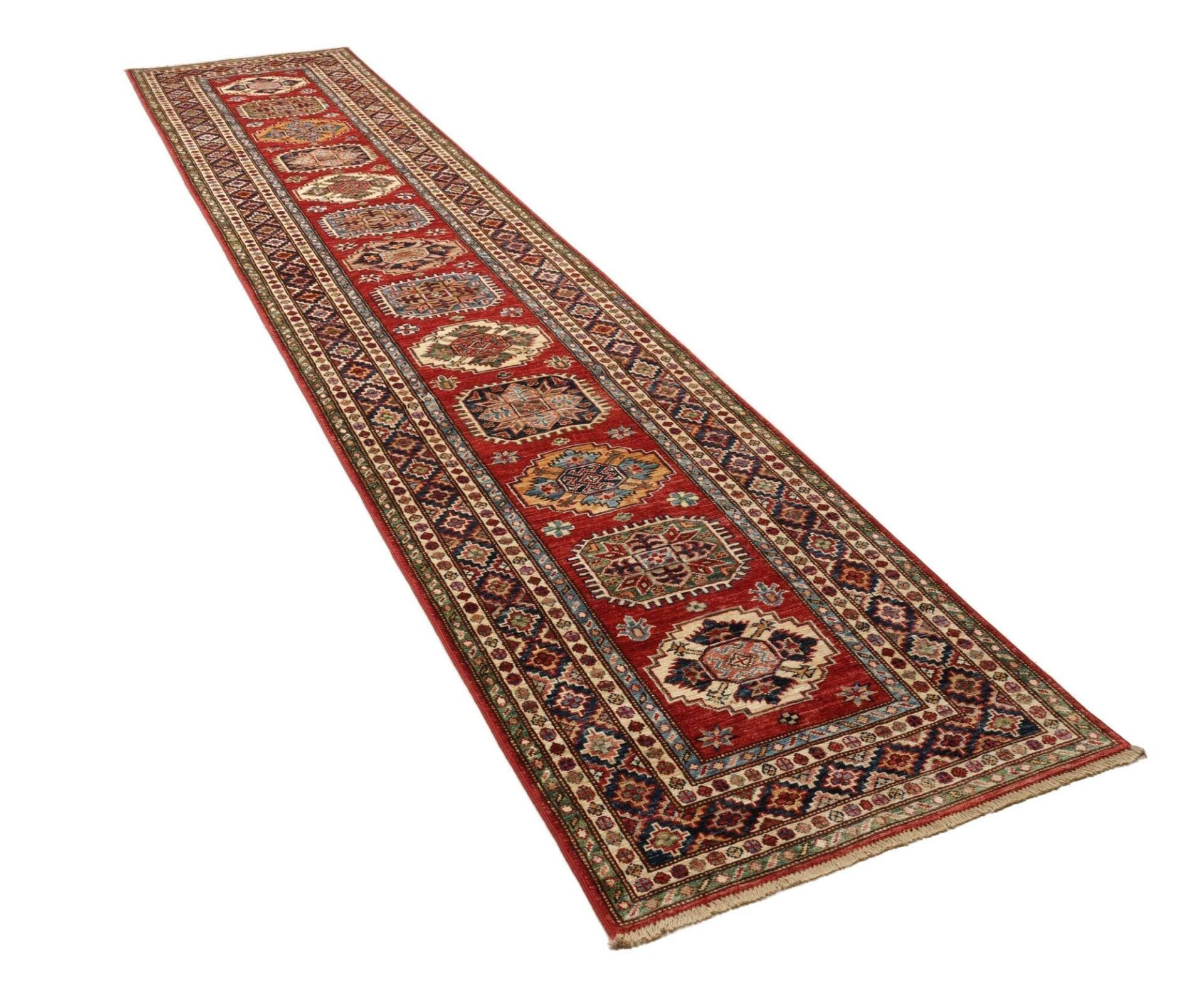 Handgeknüpfter Kazak Orientteppich, 85 × 400 cm, Wolle