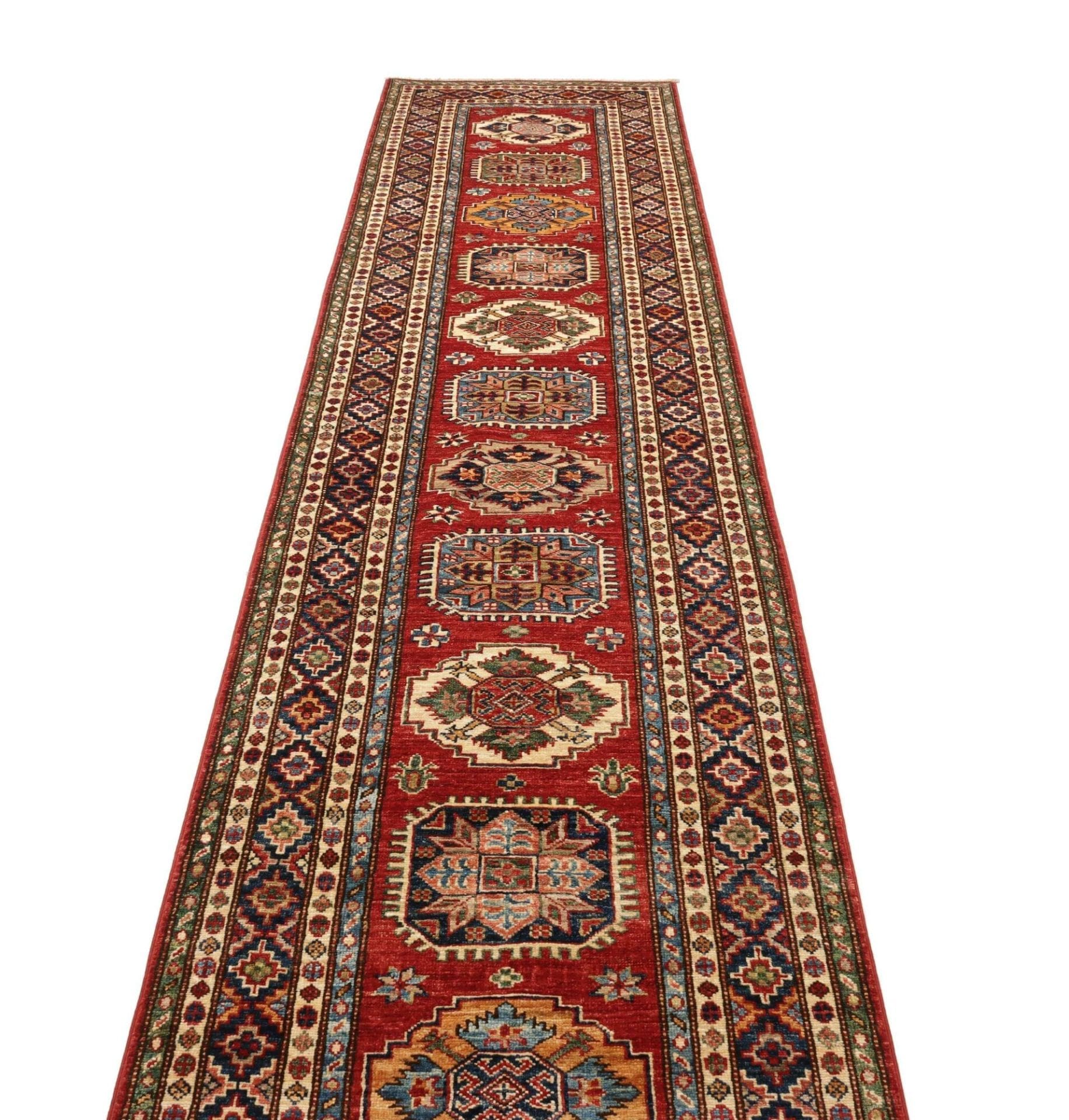 Handgeknüpfter Kazak Orientteppich, 85 × 400 cm, Wolle