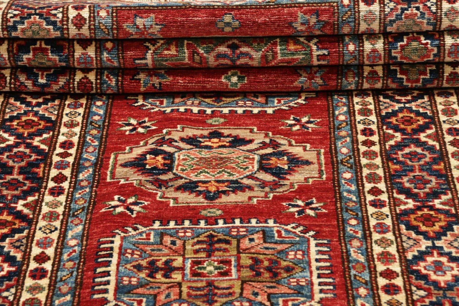 Handgeknüpfter Kazak Orientteppich, 85 × 400 cm, Wolle