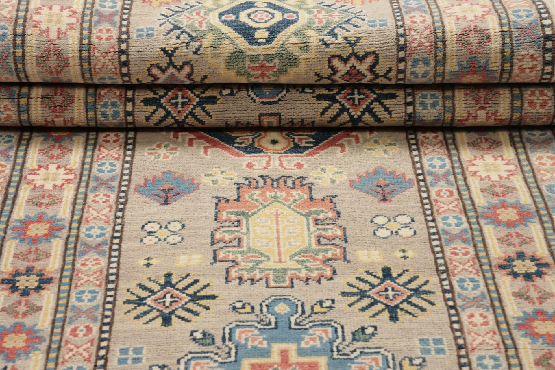 kazak-orientteppich-84-x-309cm-handgeknupft-geometrische-muster-8 Kazak Orientteppich 84 × 309 cm aus Wolle, handgeknüpft