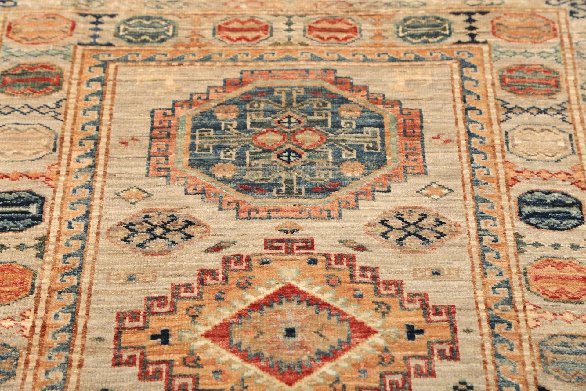 kazak-teppich-84-x-291cm-geometrisches-muster-schurwolle-handgeknupft-6 Handgeknüpfter Kazak Orientteppich, 84 × 291 cm, Wolle