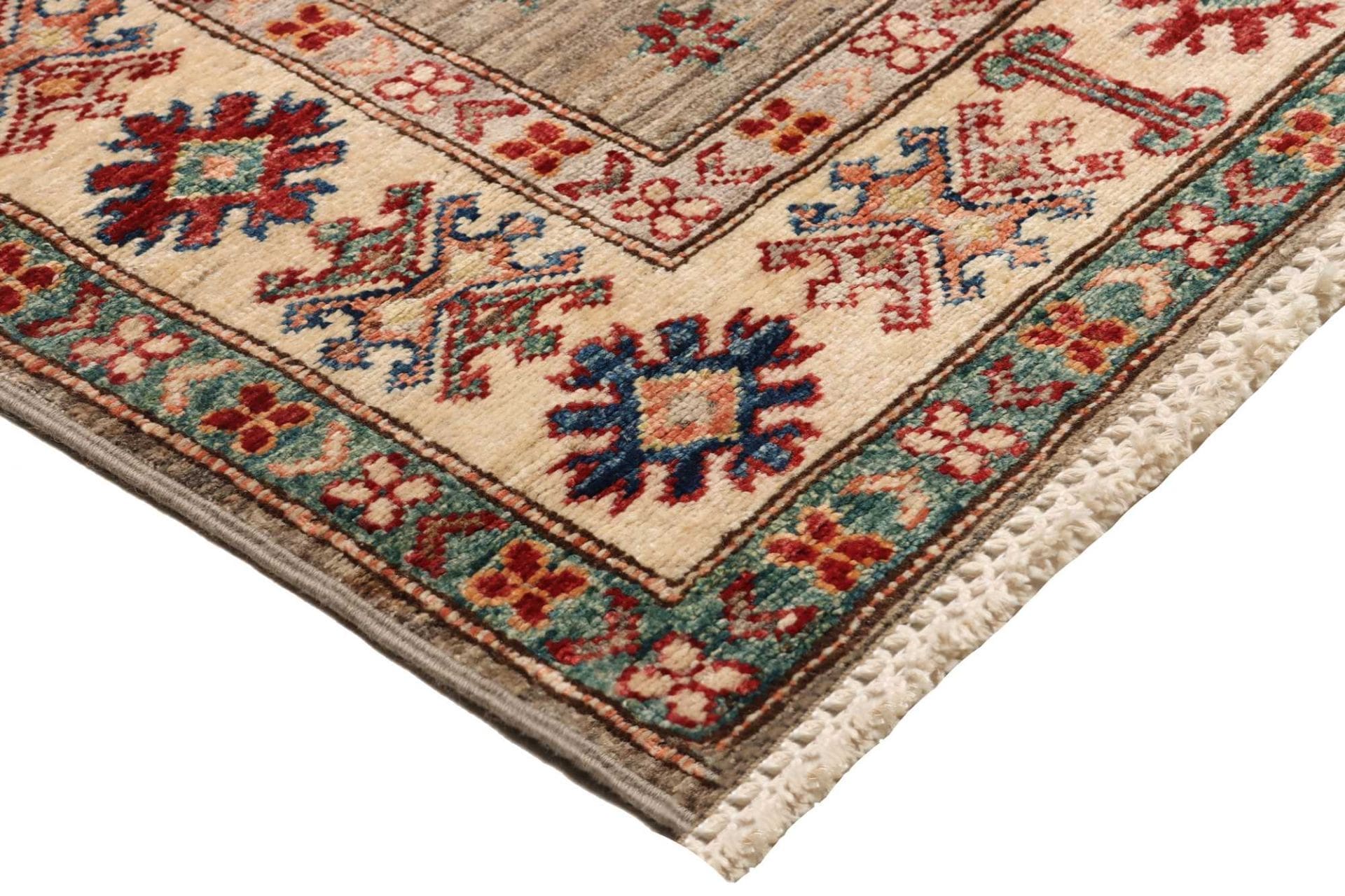kazak-teppich-83-x-259-cm-geometrisches-muster-handgeknupft-4 Kazak Orientteppich aus Pakistan, 83 × 259 cm