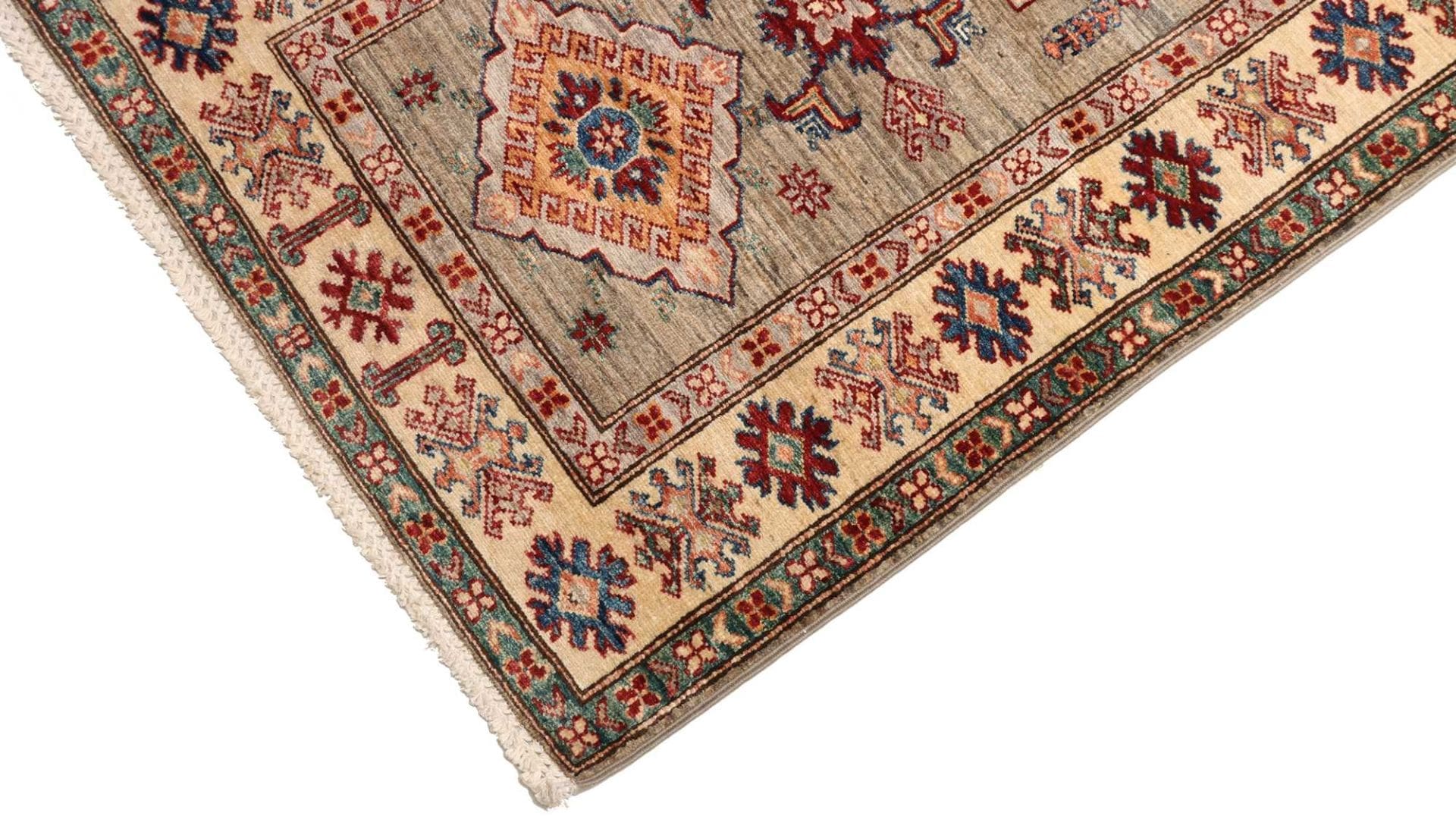 kazak-teppich-83-x-259-cm-geometrisches-muster-handgeknupft-6 Kazak Orientteppich aus Pakistan, 83 × 259 cm