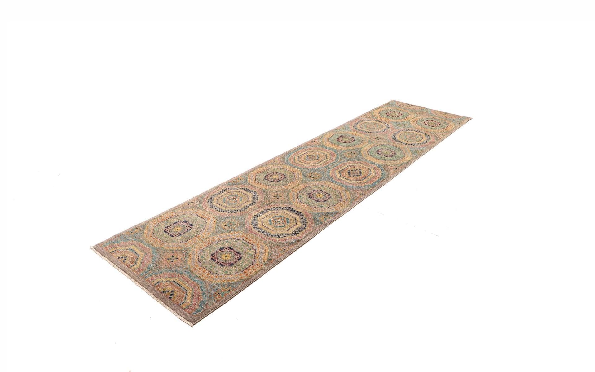 Handgeknüpfter Mamluk Orientteppich, 82 × 294 cm, Wolle