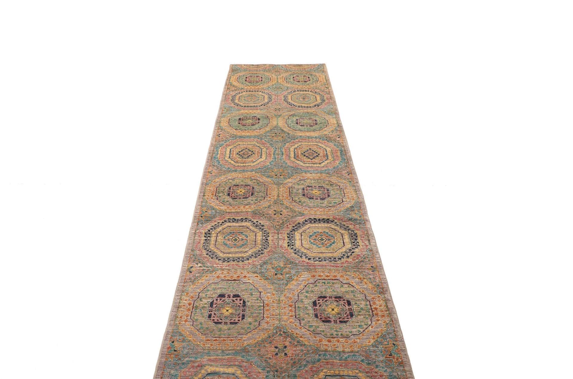 Handgeknüpfter Mamluk Orientteppich, 82 × 294 cm, Wolle