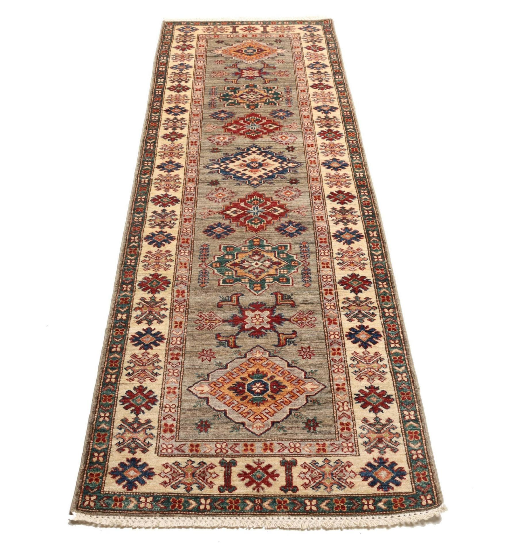 Kazak Orientteppich 85 × 258 cm aus Wolle, handgeknüpft