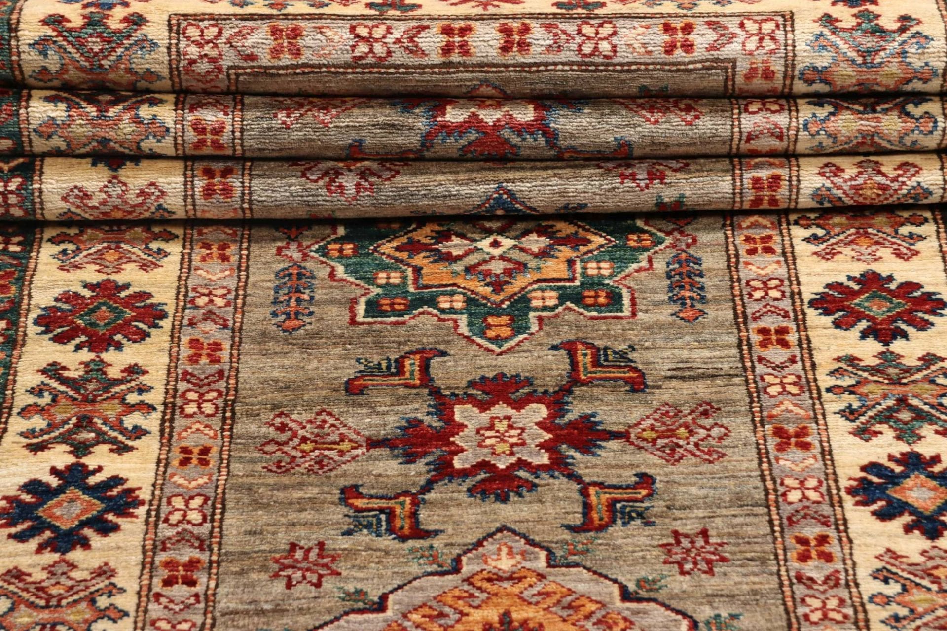 Kazak Orientteppich 85 × 258 cm aus Wolle, handgeknüpft