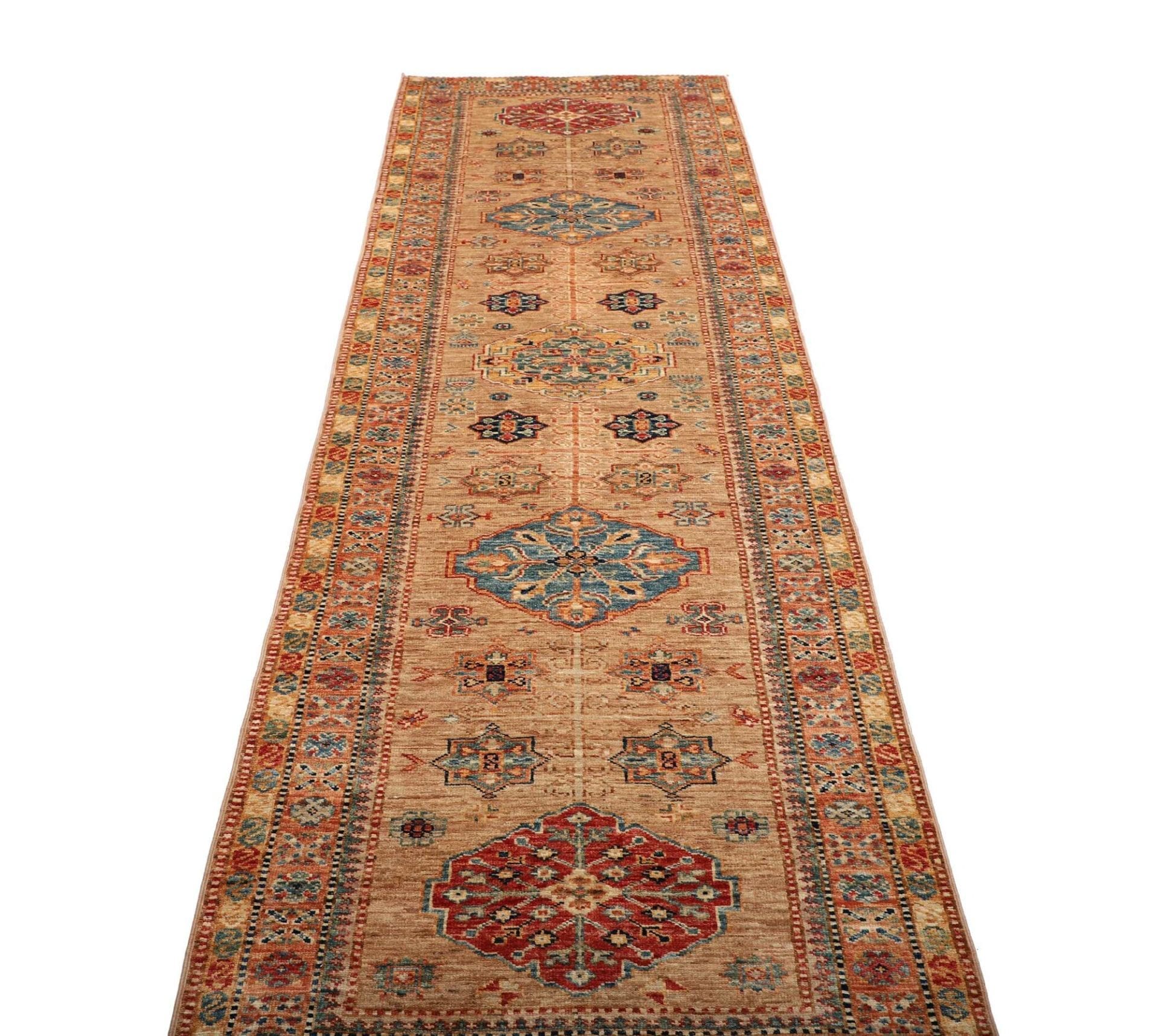 Kazak Orientteppich 86 × 296 cm aus Wolle, handgeknüpft