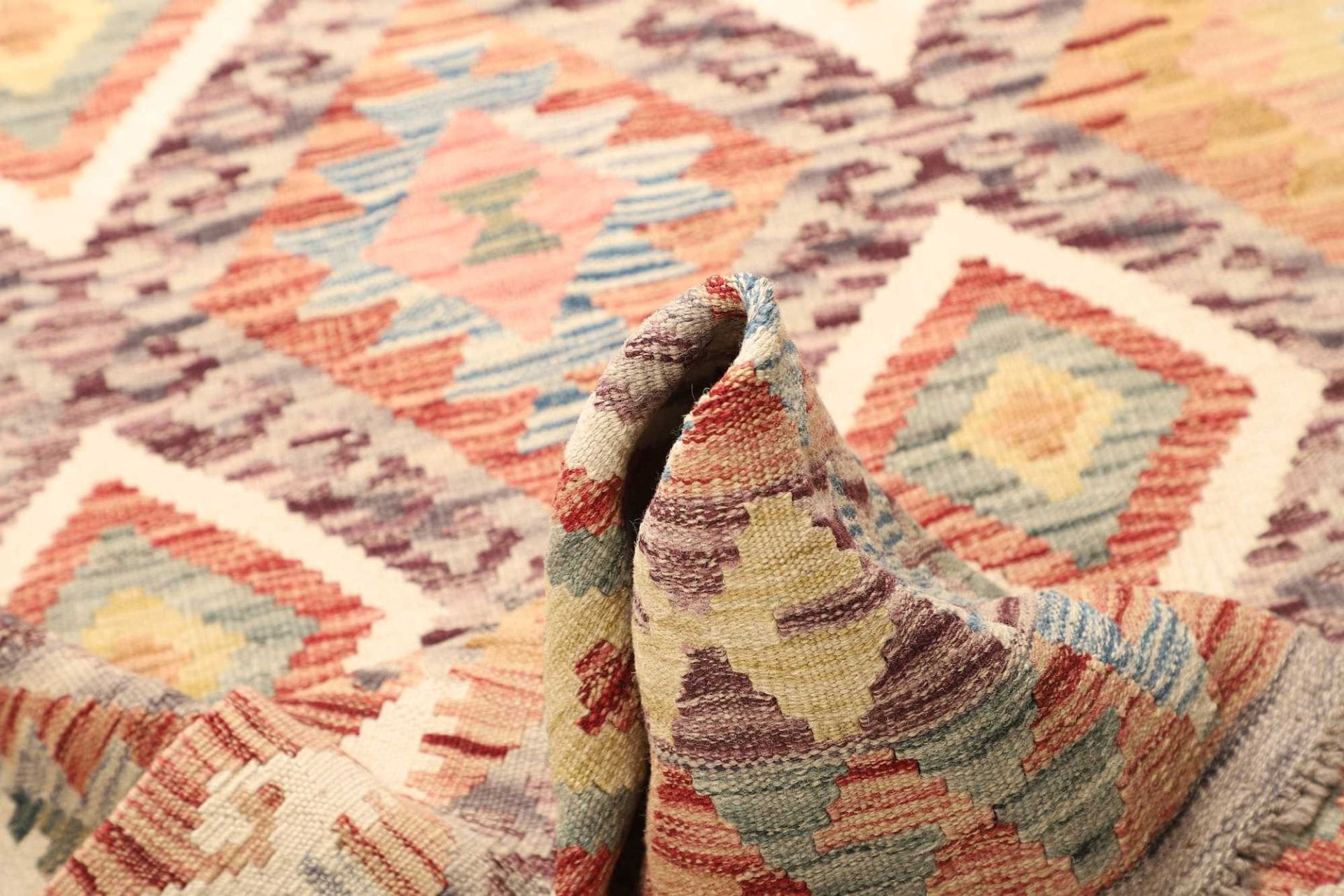Kelim 103 × 215 cm aus Wolle, handgewebt