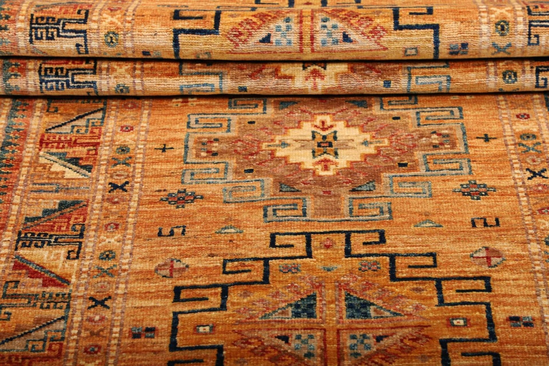 kazak-orientteppich-82-x-252cm-handgeknupft-geometrisch-wolle-7 Handgeknüpfter Kazak Orientteppich, 82 × 252 cm, Wolle