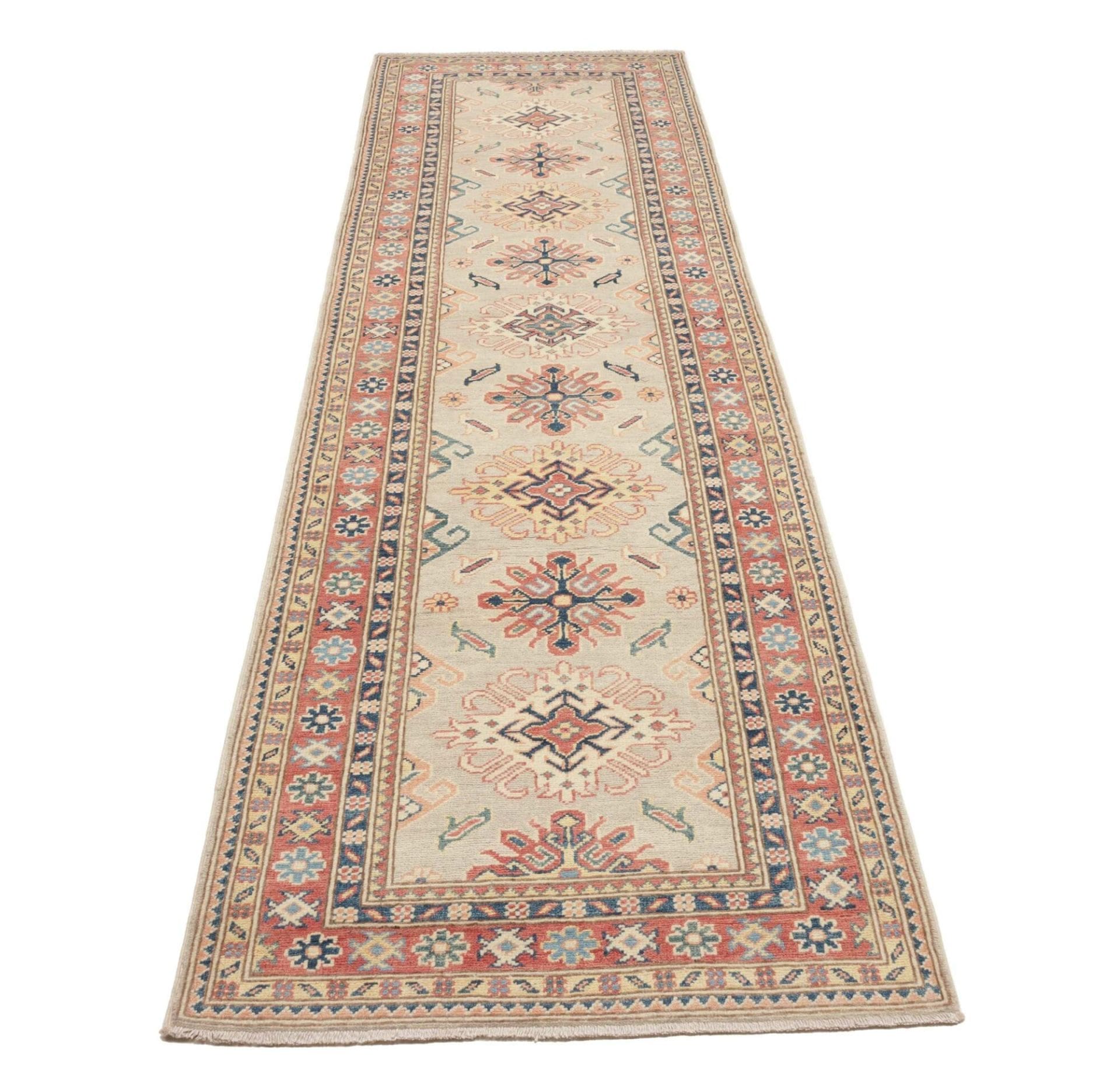 Kazak Orientteppich 88 × 294 cm aus Wolle, handgeknüpft