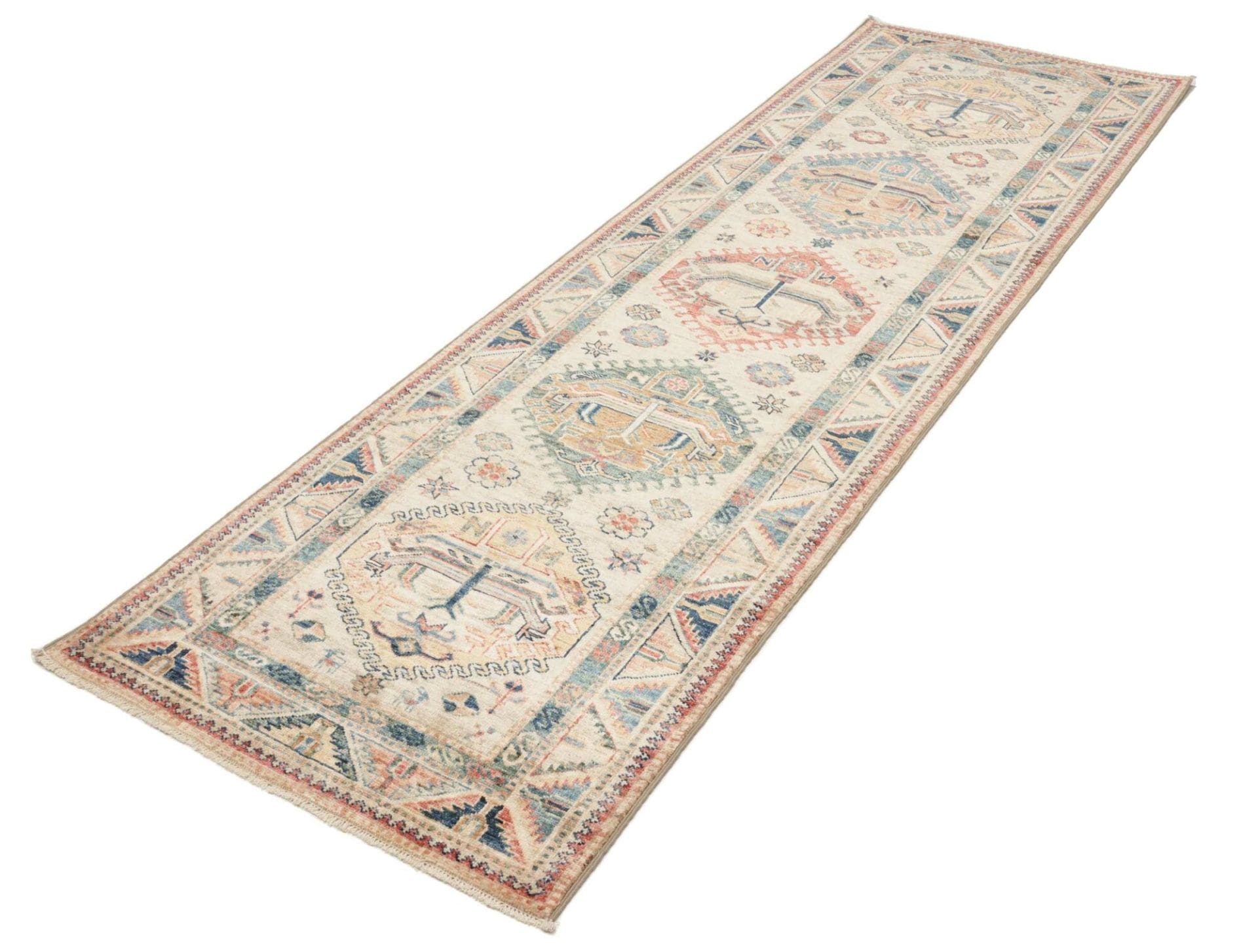 Kazak Orientteppich 87 × 255 cm aus Wolle, handgeknüpft