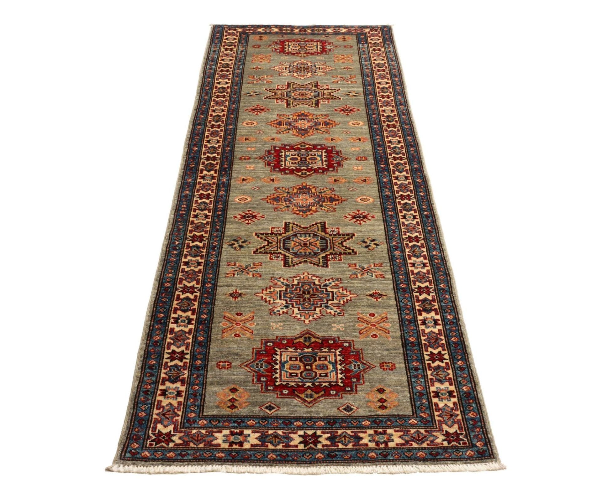 Kazak Orientteppich 82 × 243 cm aus Wolle, handgeknüpft