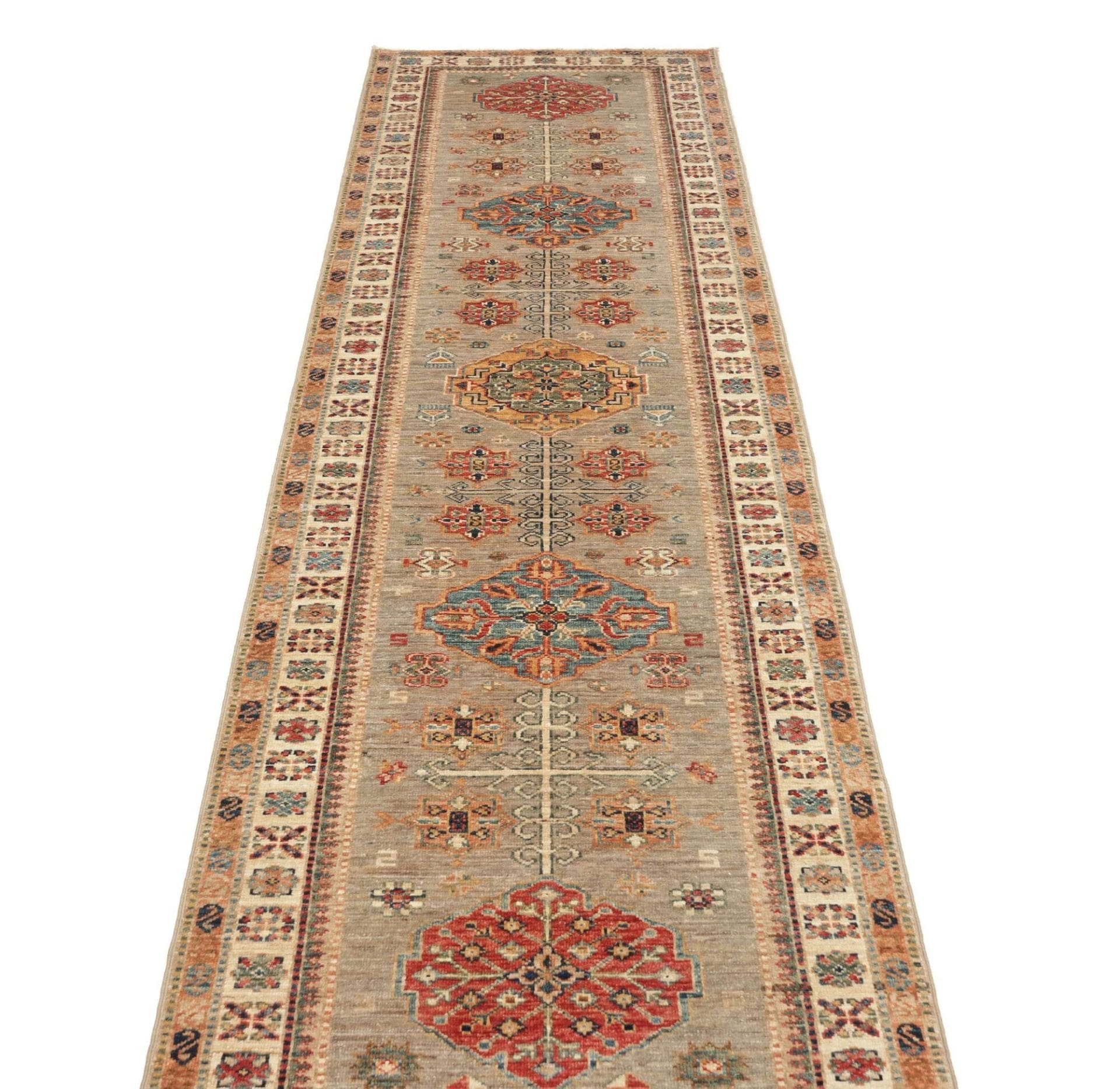 Kazak Orientteppich aus Pakistan, 86 × 298 cm