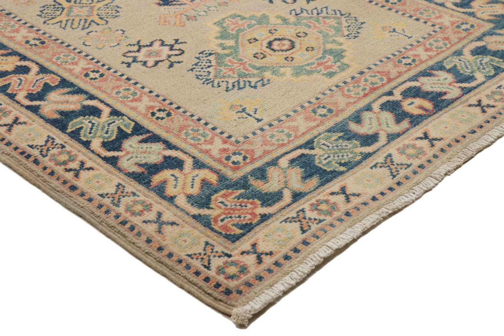 kazak-orientteppich-88-x-287-cm-geometrisches-muster-handgeknupft-4 Handgeknüpfter Kazak Orientteppich 88 × 287 cm