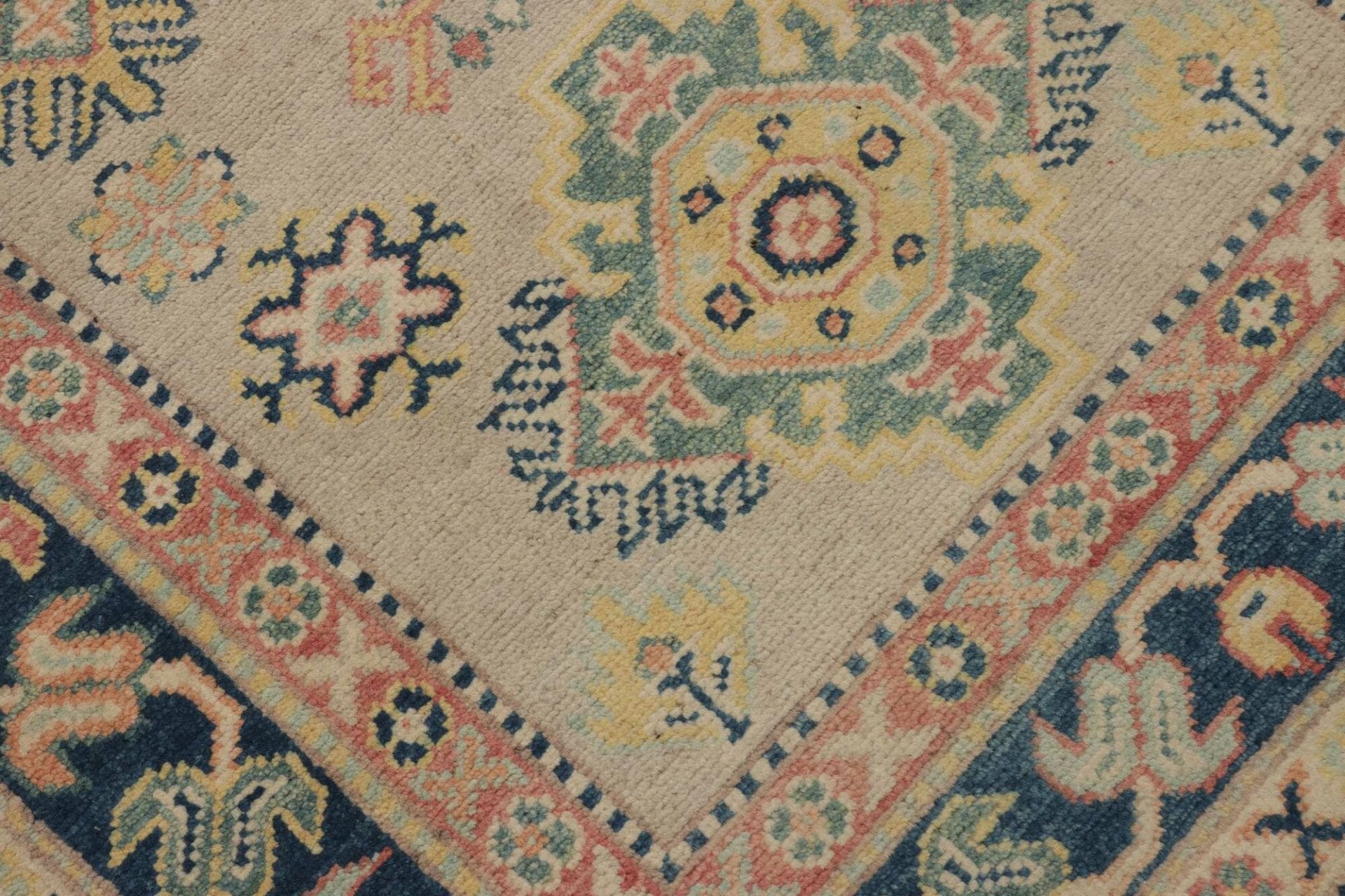 kazak-orientteppich-88-x-287-cm-geometrisches-muster-handgeknupft-5 Handgeknüpfter Kazak Orientteppich 88 × 287 cm