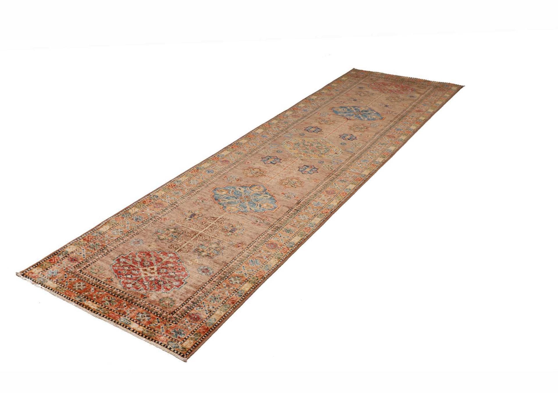 Kazak Orientteppich 85 × 300 cm aus Wolle, handgeknüpft