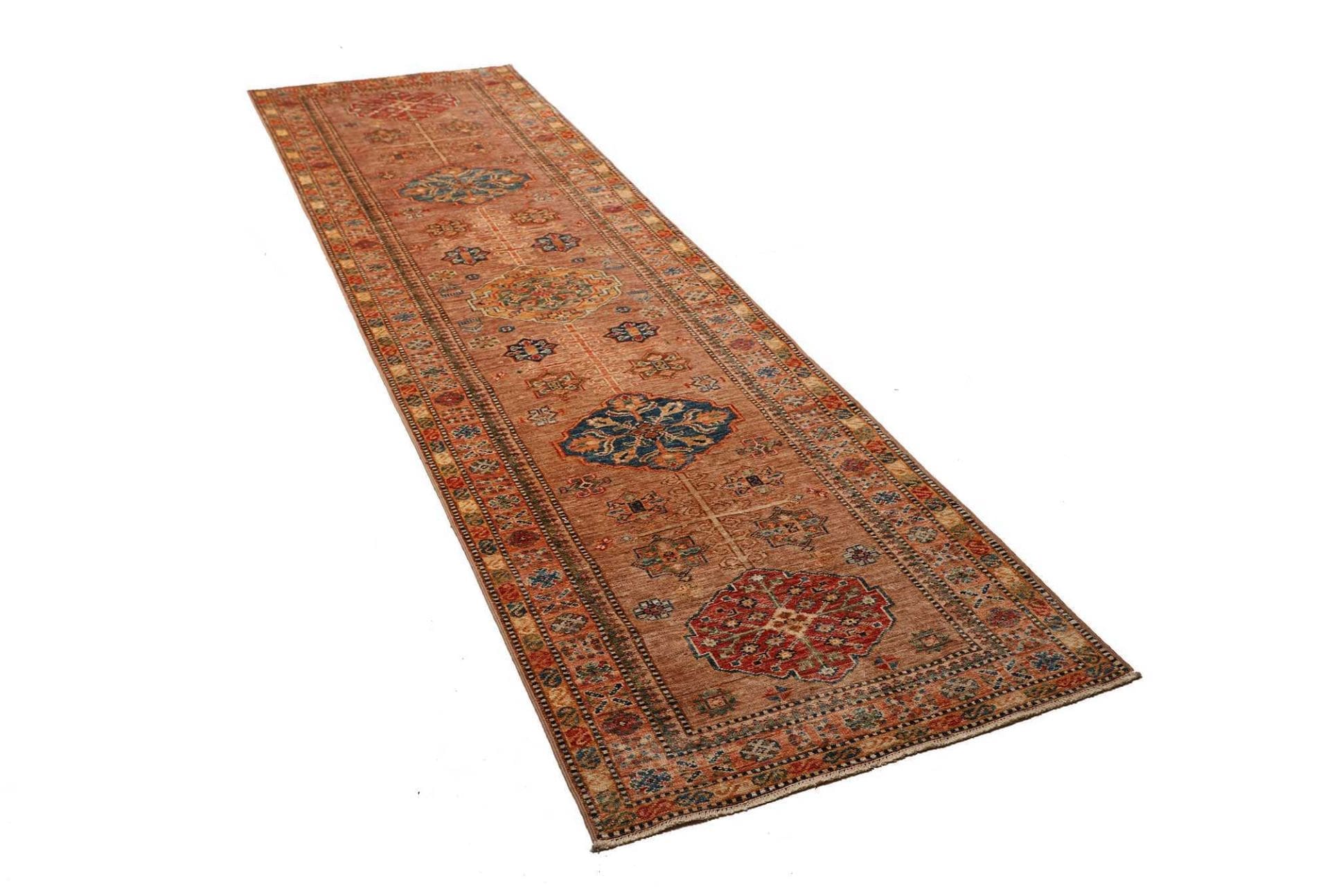 Kazak Orientteppich 85 × 300 cm aus Wolle, handgeknüpft
