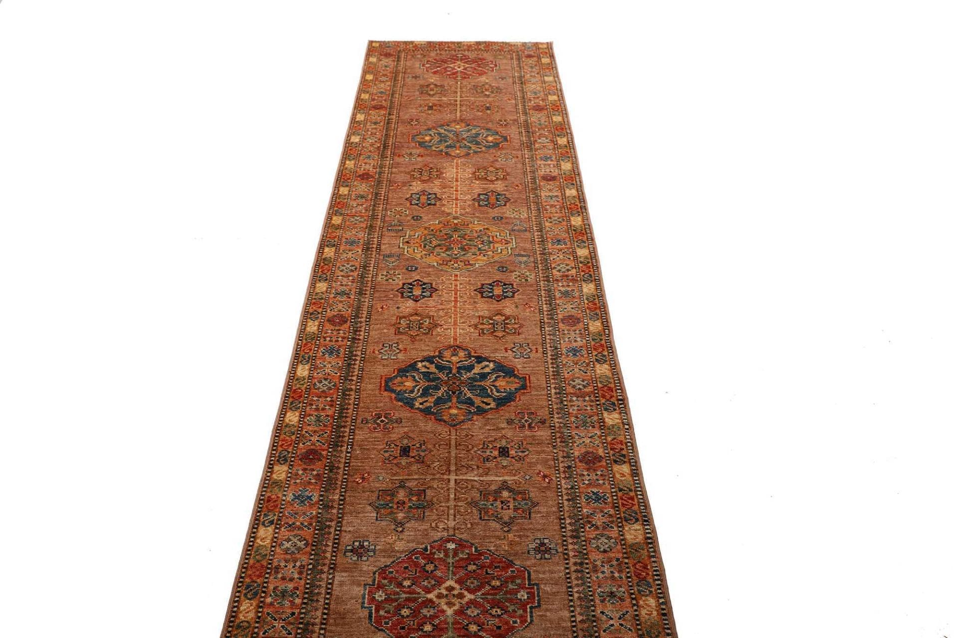 Kazak Orientteppich 85 × 300 cm aus Wolle, handgeknüpft