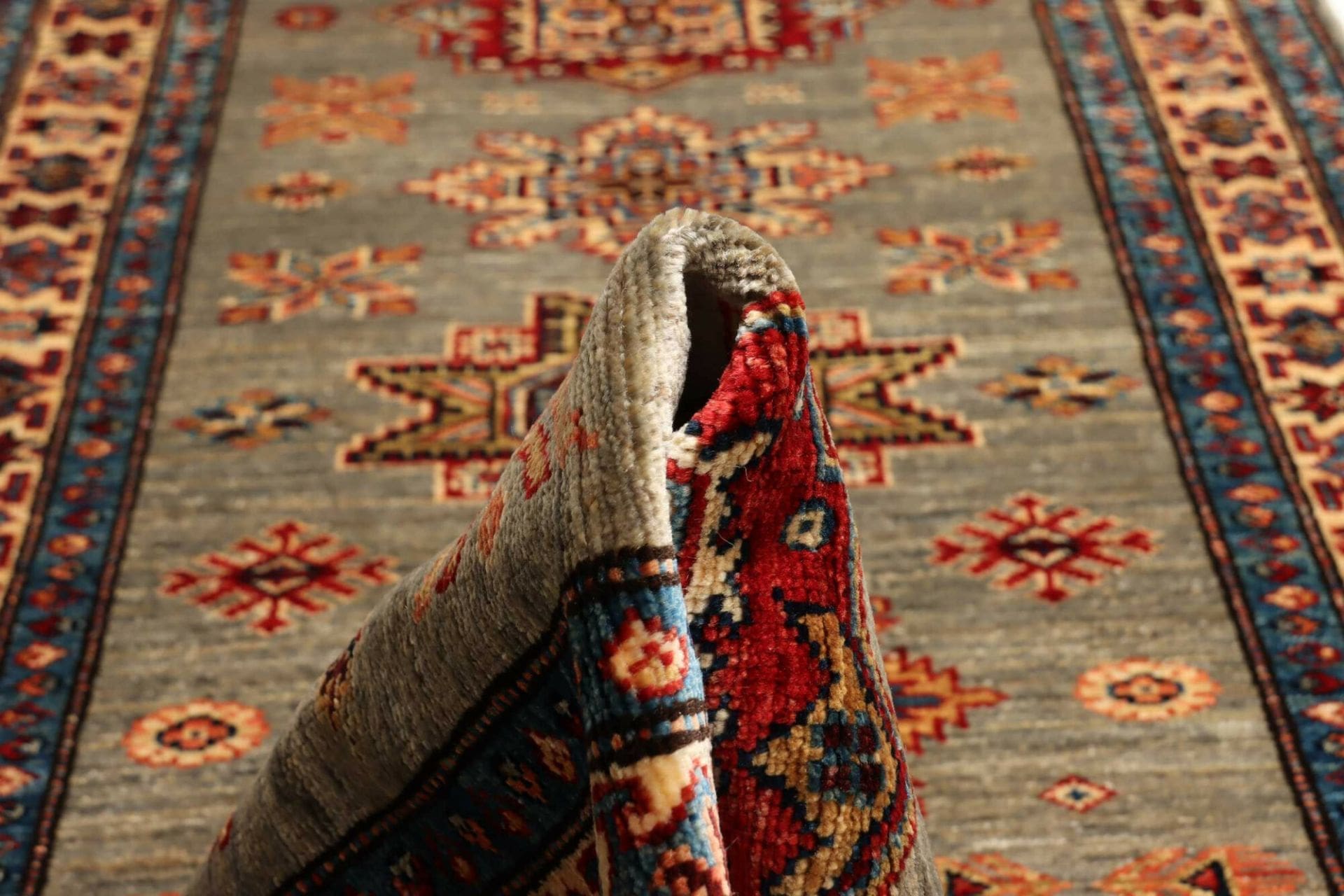Kazak Orientteppich 83 × 235 cm aus Wolle, handgeknüpft