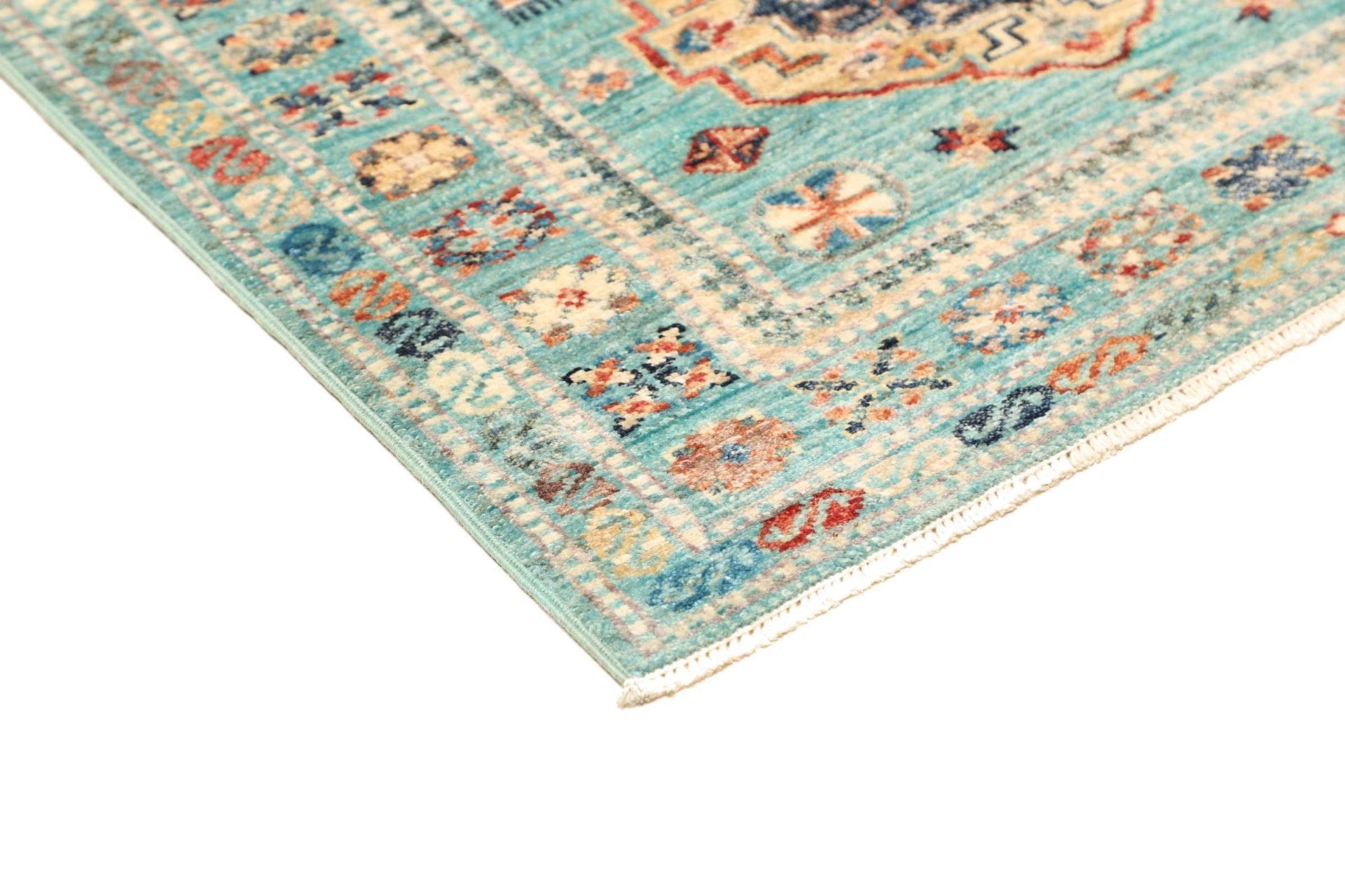 kazak-orientteppich-86-x-250cm-geometrisches-muster-handgeknupft-4 Kazak Orientteppich 86 × 250 cm aus Wolle, handgeknüpft