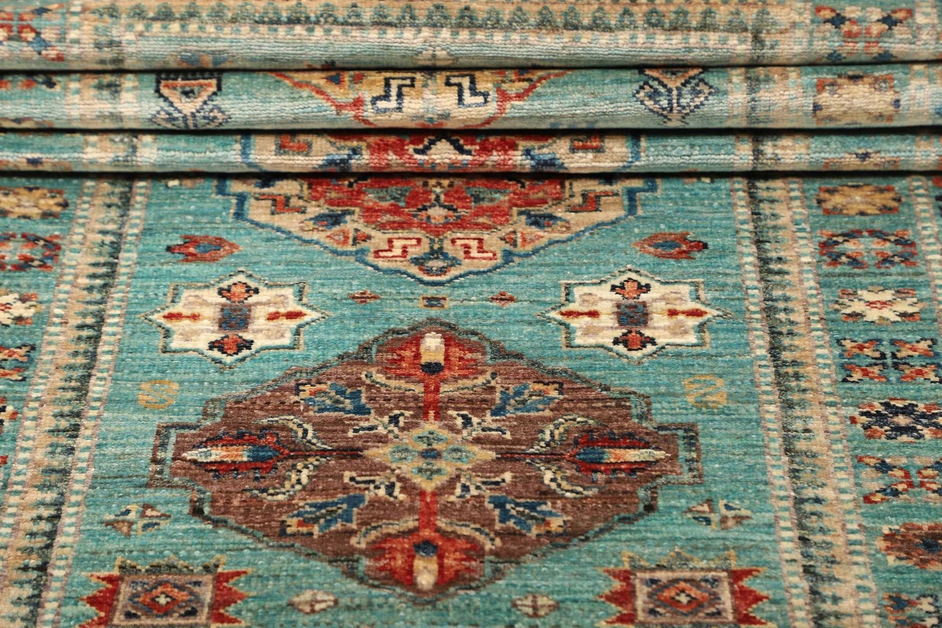 kazak-orientteppich-86-x-250cm-geometrisches-muster-handgeknupft-8 Kazak Orientteppich 86 × 250 cm aus Wolle, handgeknüpft