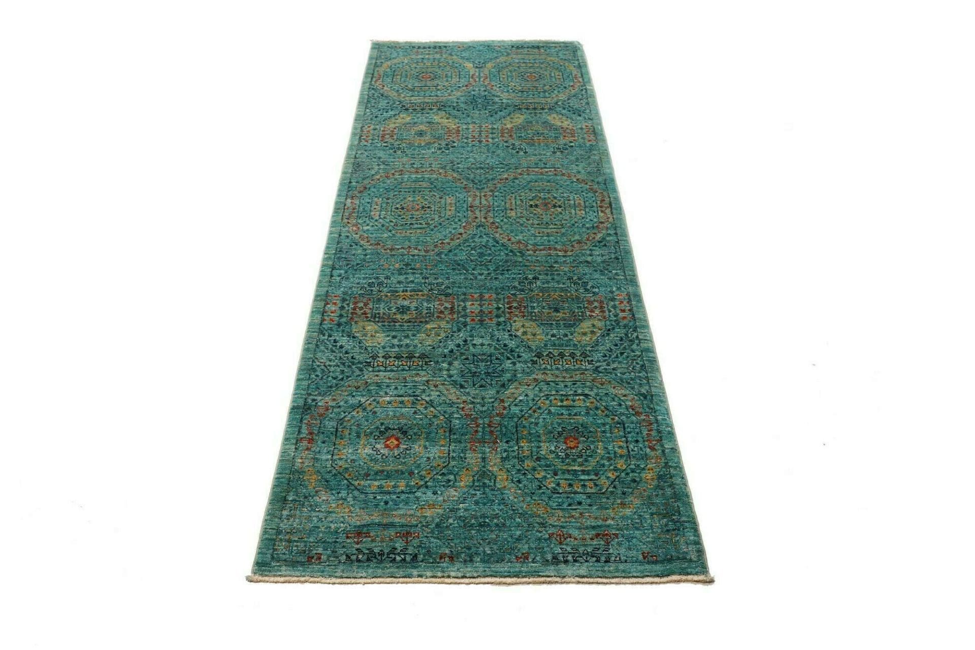 mamluk-teppich-80-x-217-cm-handgeknupft-aus-schurwolle-orientteppich-3 Handgeknüpfter Mamluk Orientteppich, 80 × 217 cm, Wolle