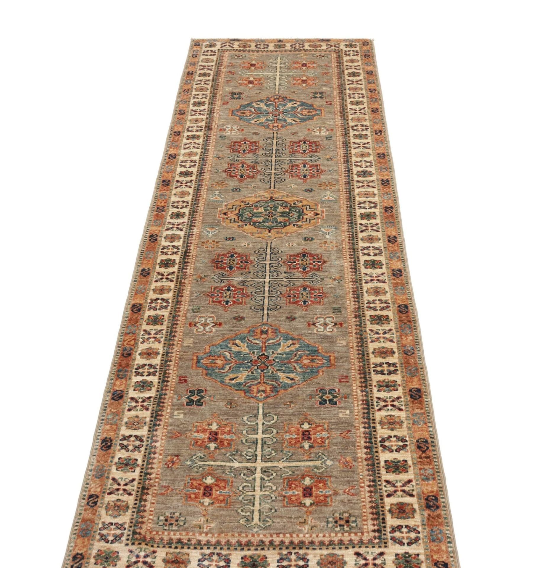 Handgeknüpfter Kazak Orientteppich, 80 × 256 cm, Wolle